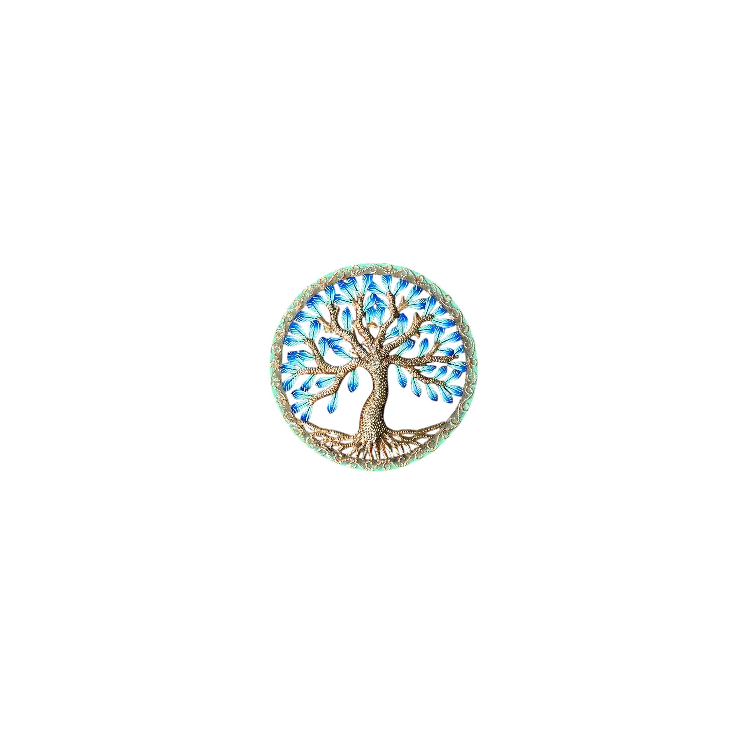 Mini Turquoise Tree of Life Round