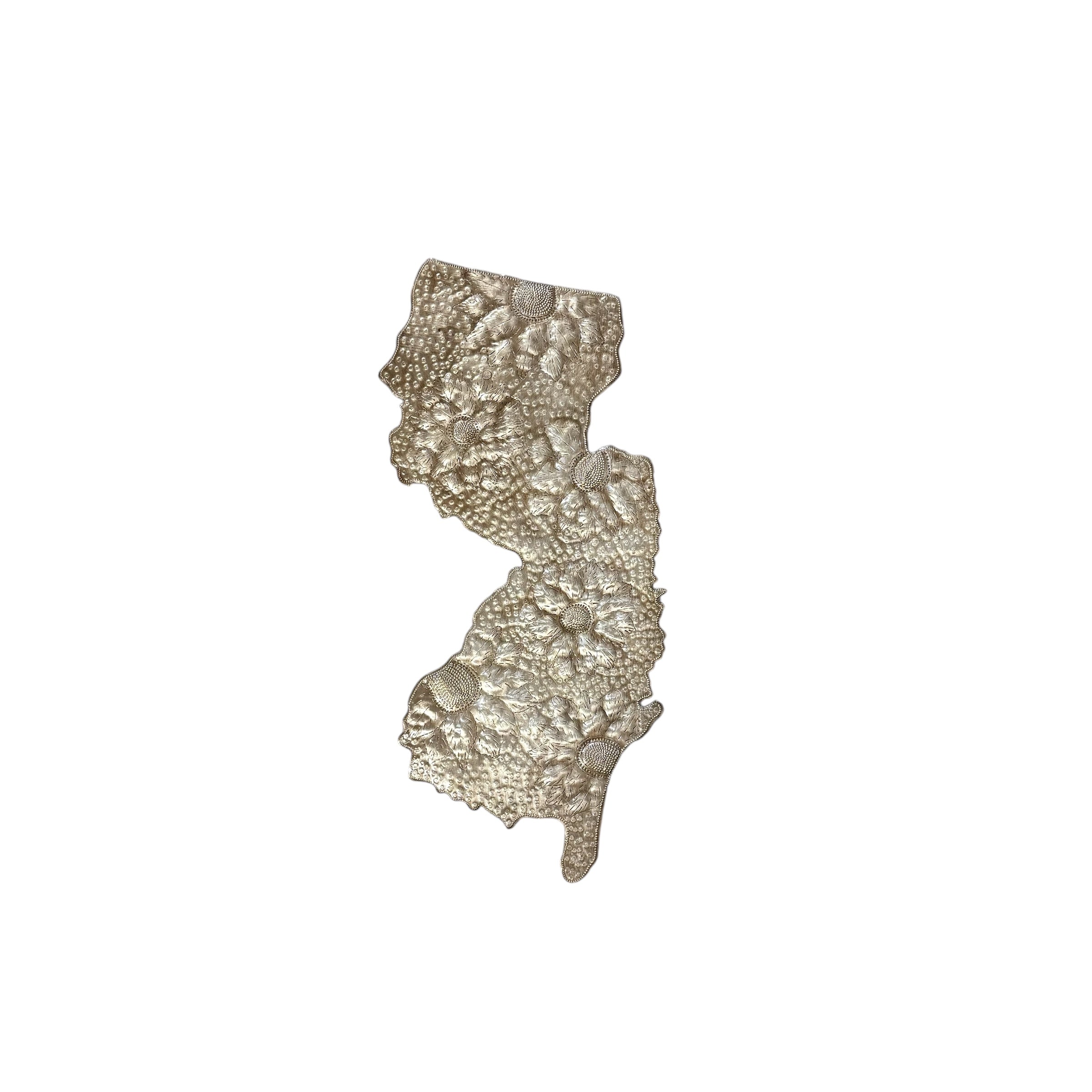 New Jersey Floral Metal Art