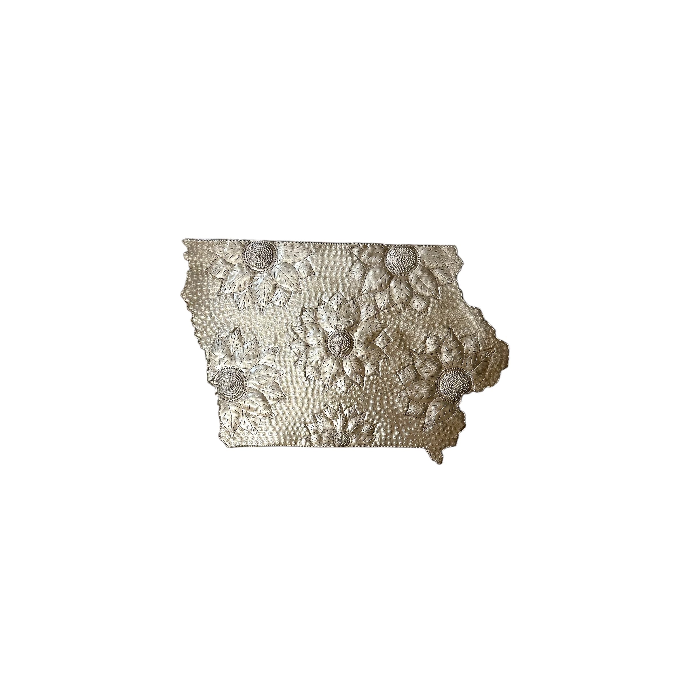 Medium Iowa Floral Metal Art