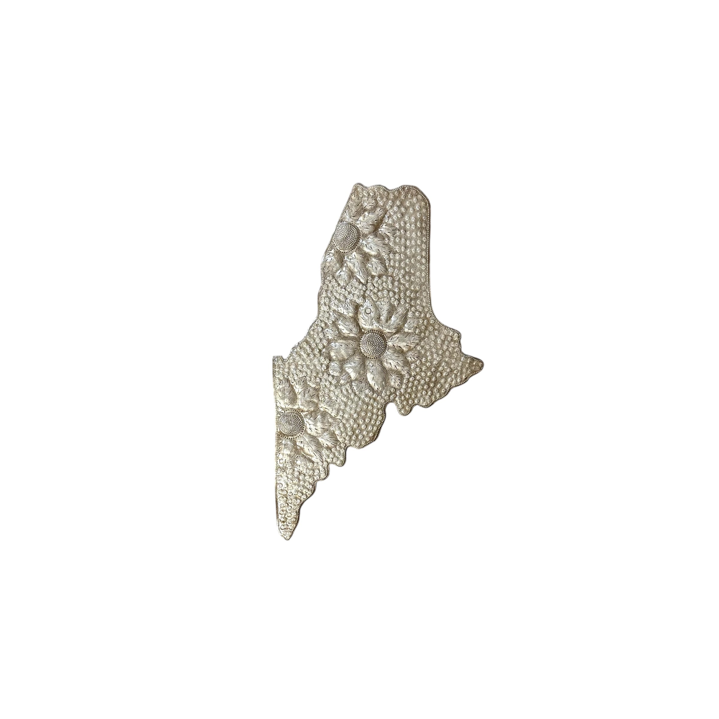 Medium Maine Floral Metal Art