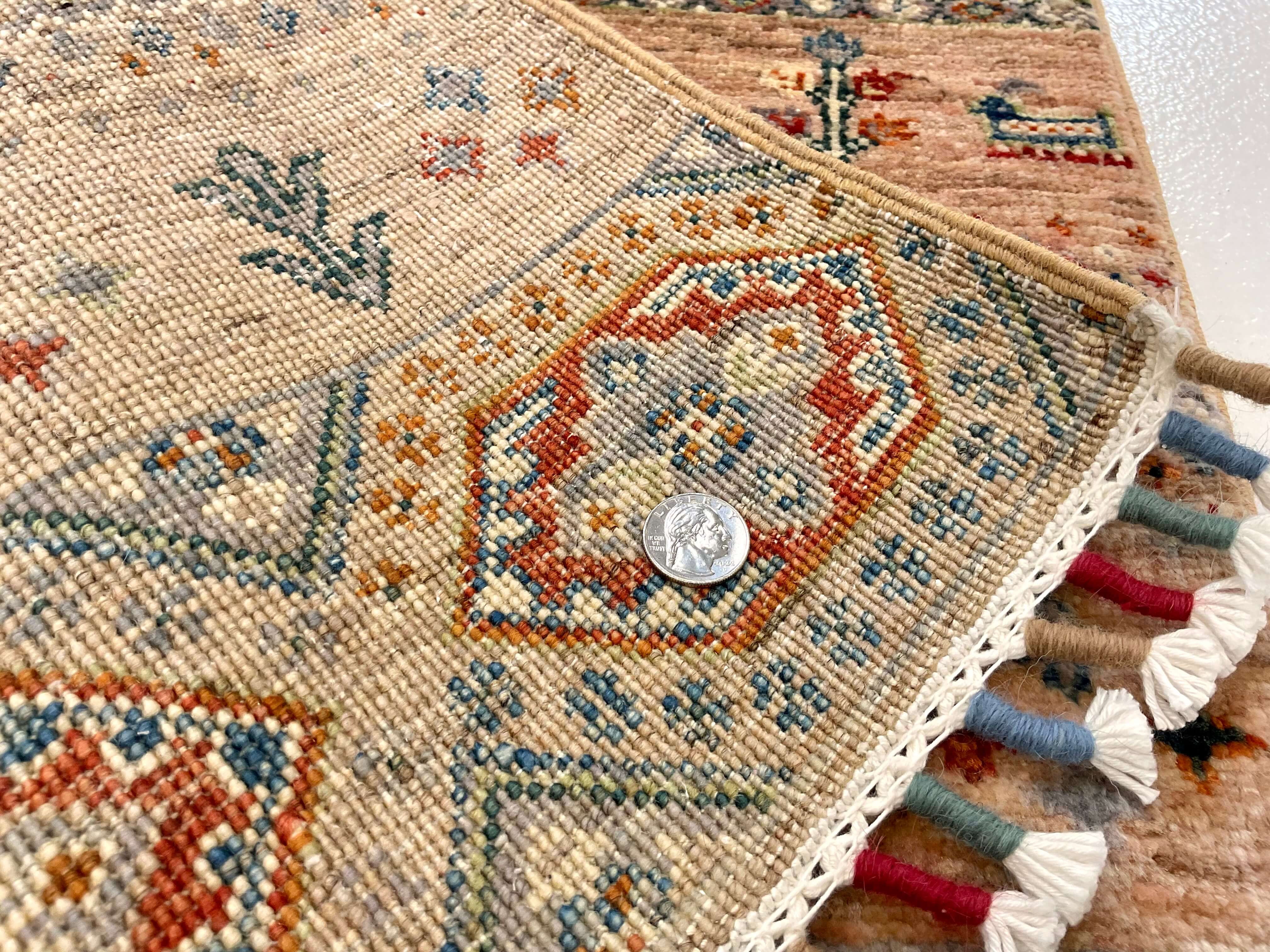 Afghan Gabbeh (2'00"x3'02") adobe/multicolor