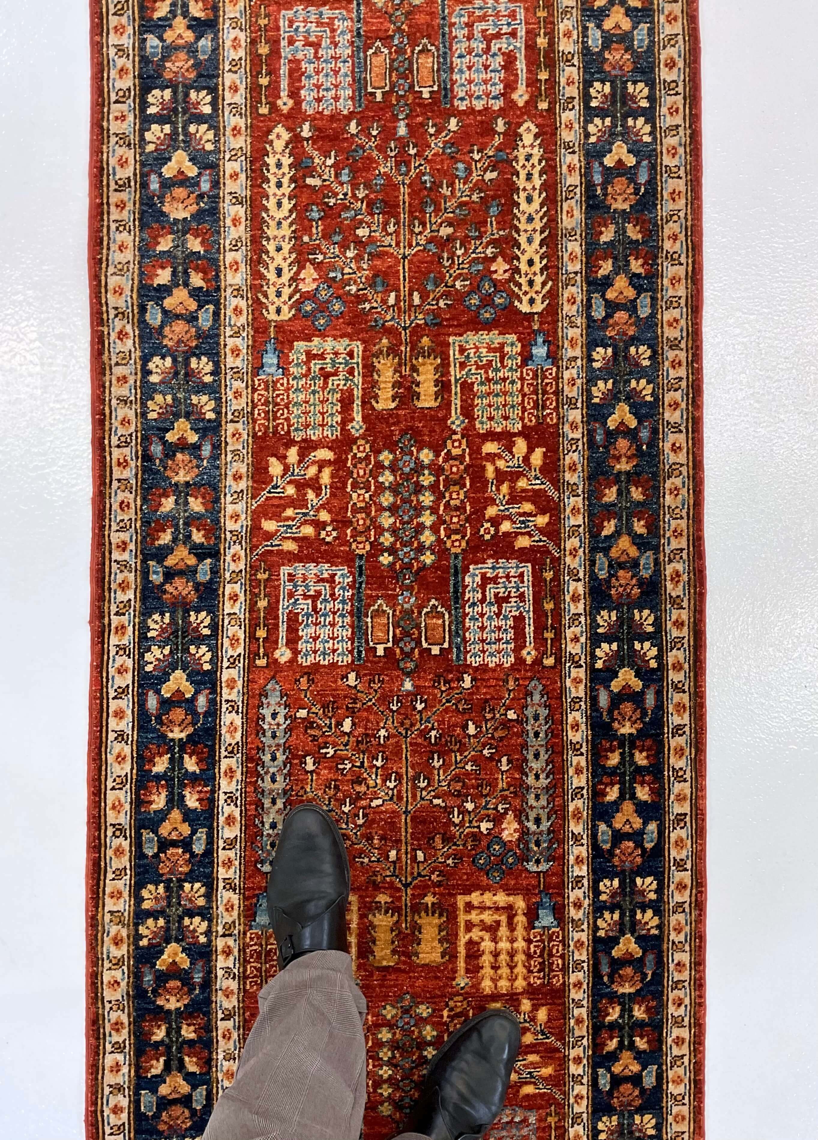 Espalier (2'08"x13' Runner) rust/navy