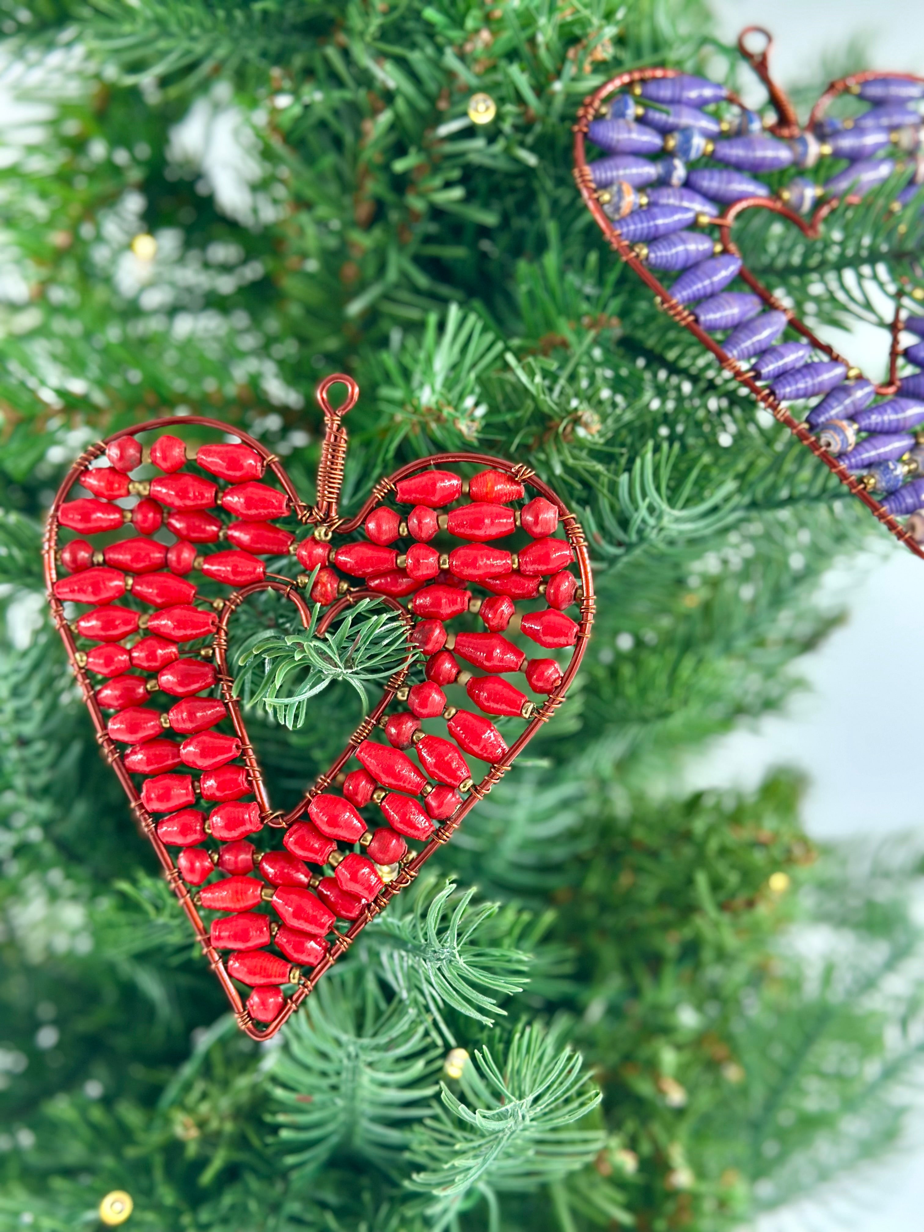 Ugandan Paper Bead Hearts
