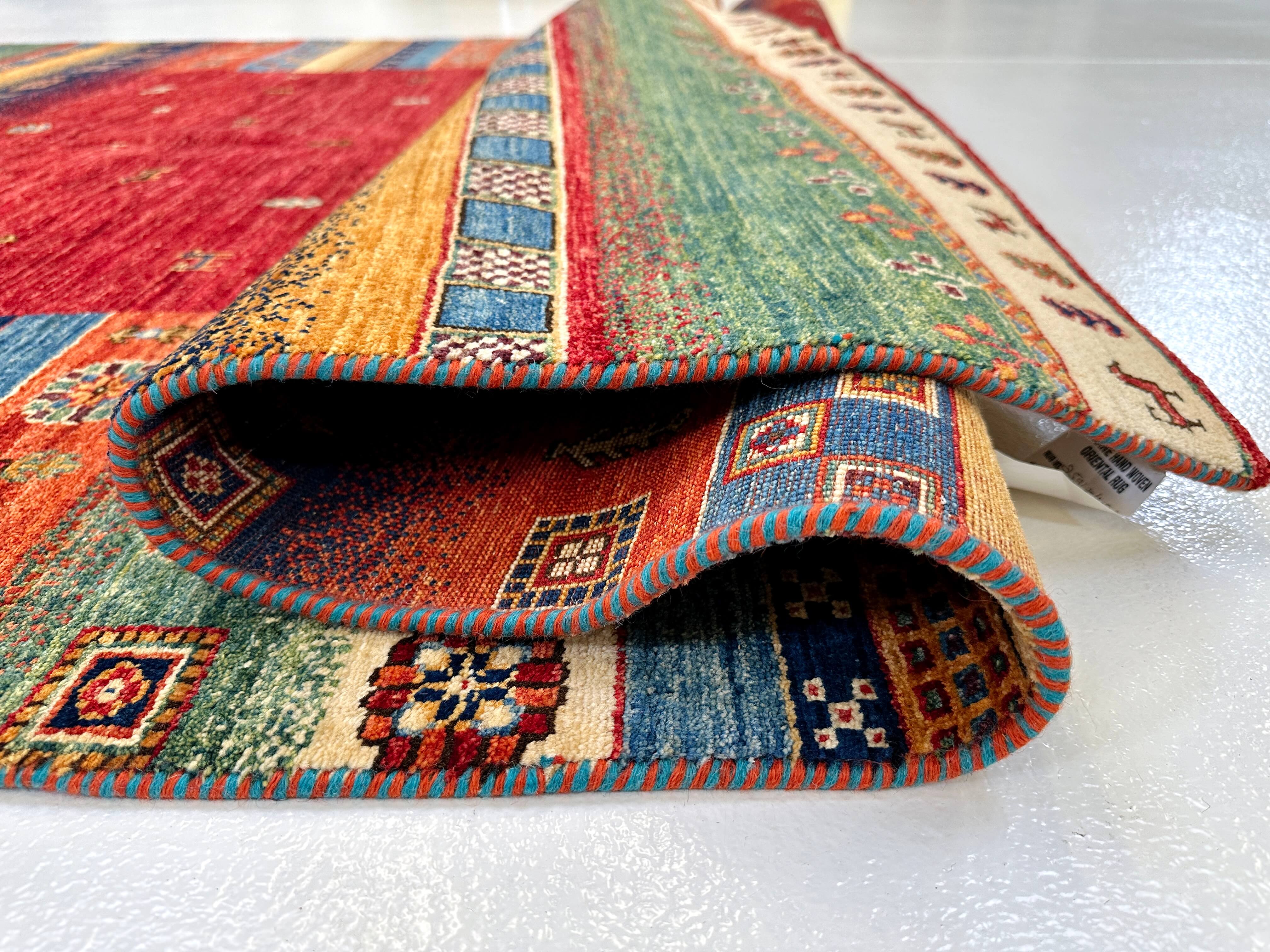Afghan Gabbeh (5'08"x7'10") red/multicolor