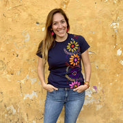 Luzy Hand Embroidered Fitted T-Shirt - Mexico
