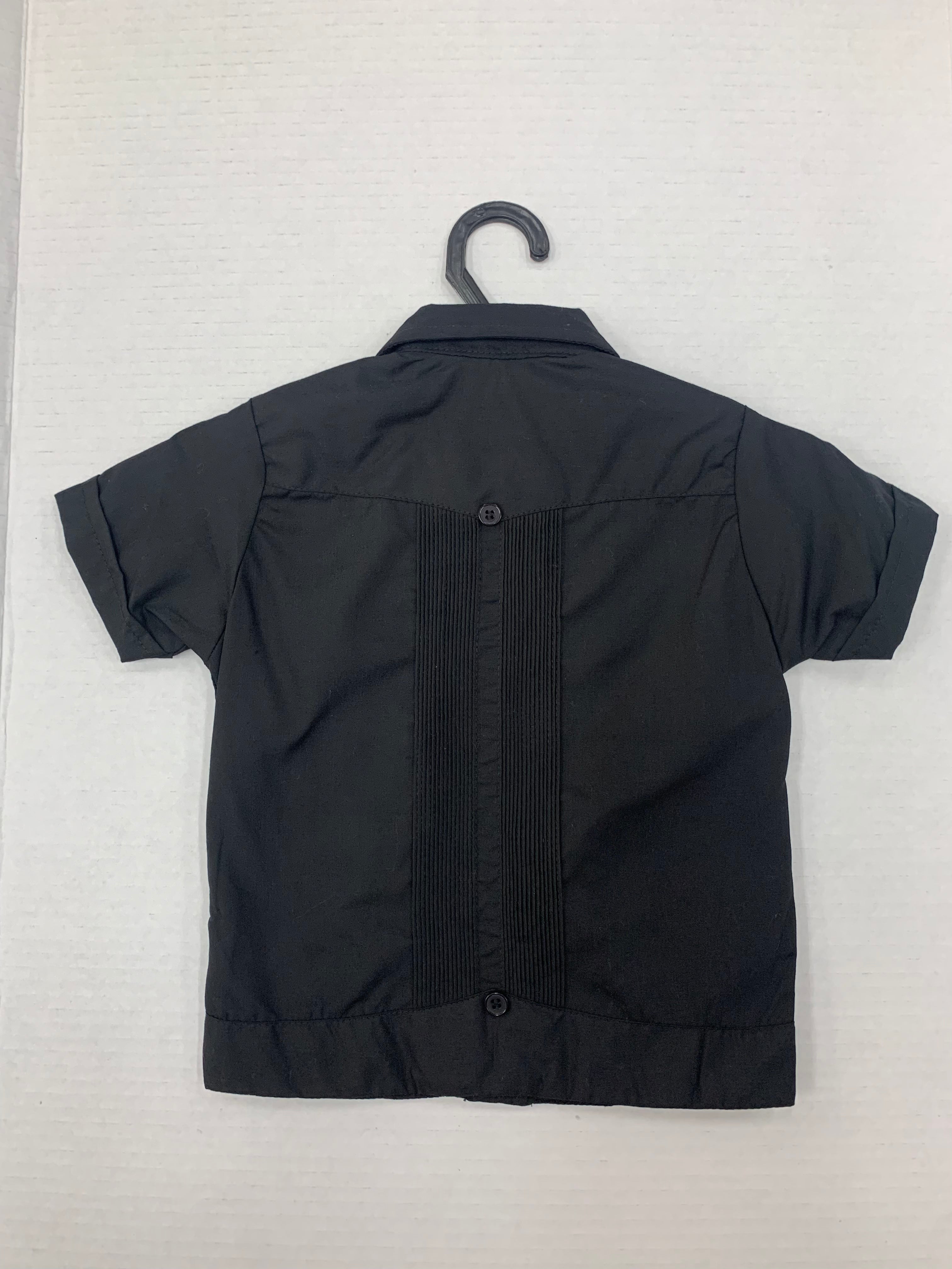 Boys Guayabera Cuba Black
