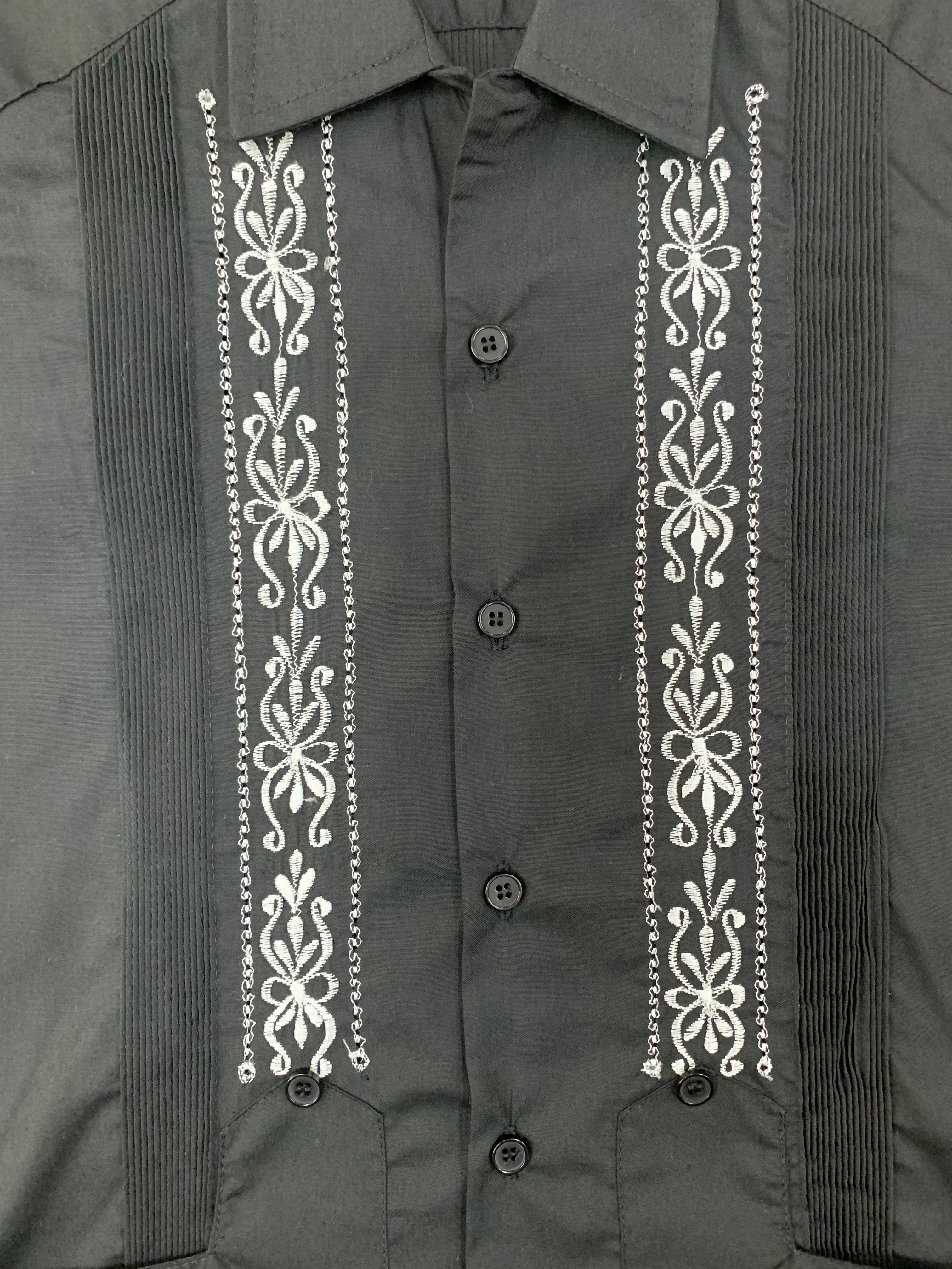 Boys Guayabera Cuba Black
