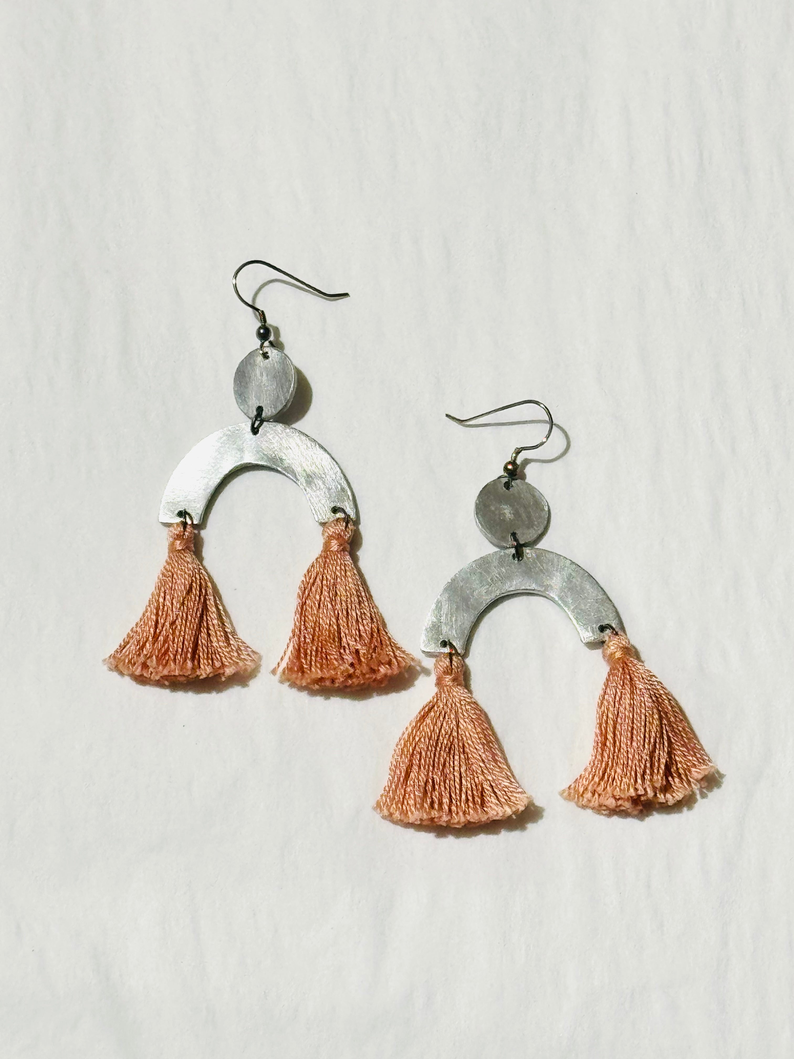 Aluminum Arch Tassel Earrings