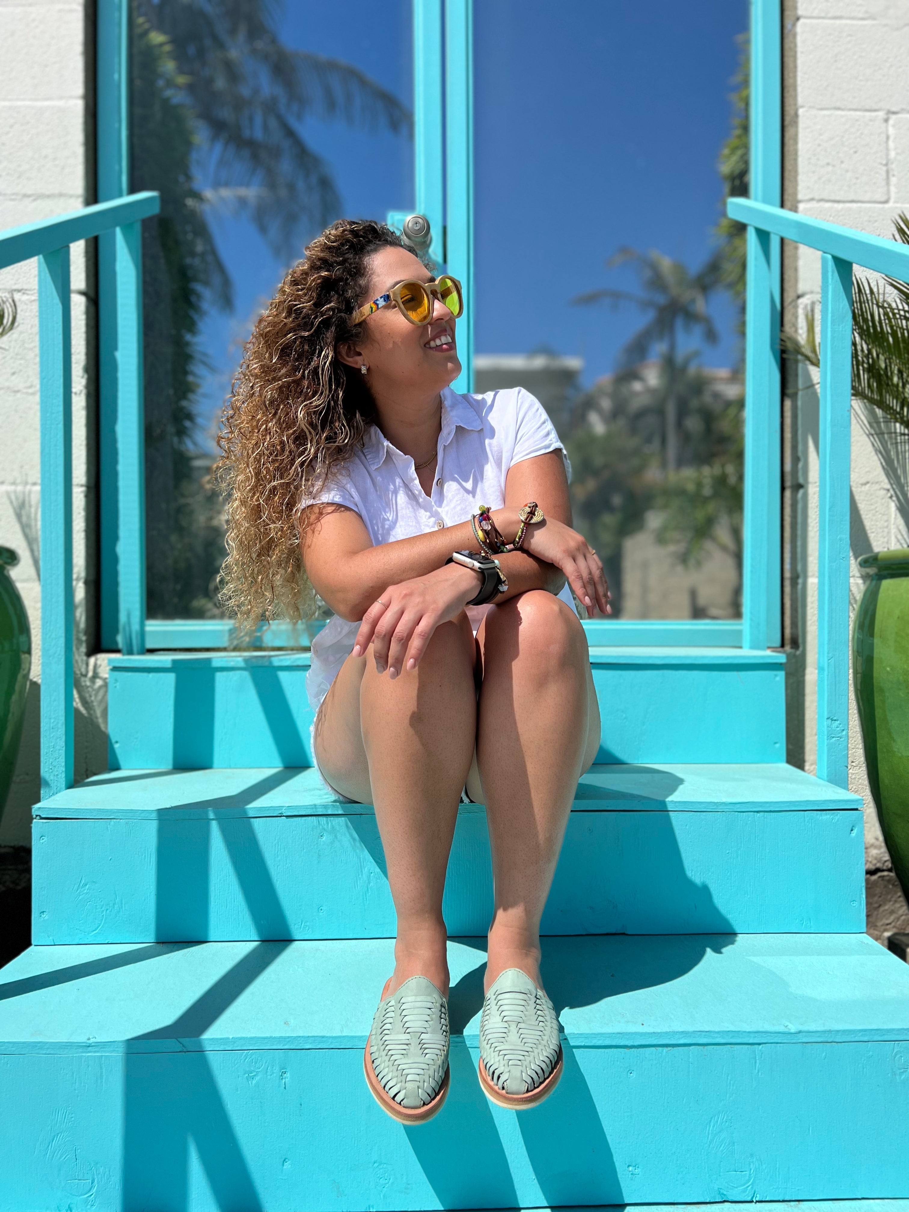 Marbella Huarache Slide Teal