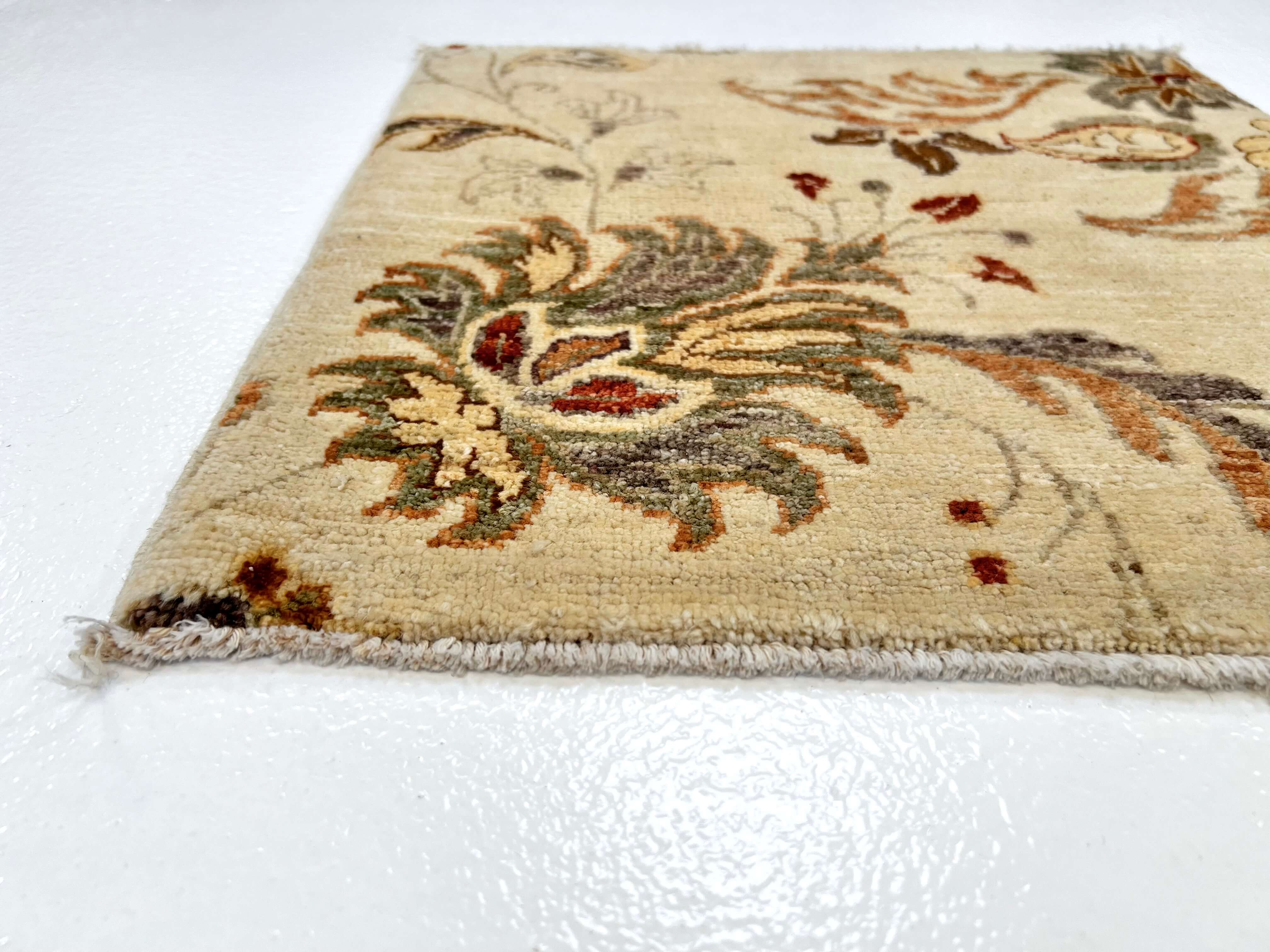 Vegetable-Dye with Silk Accents (18" square) ivory