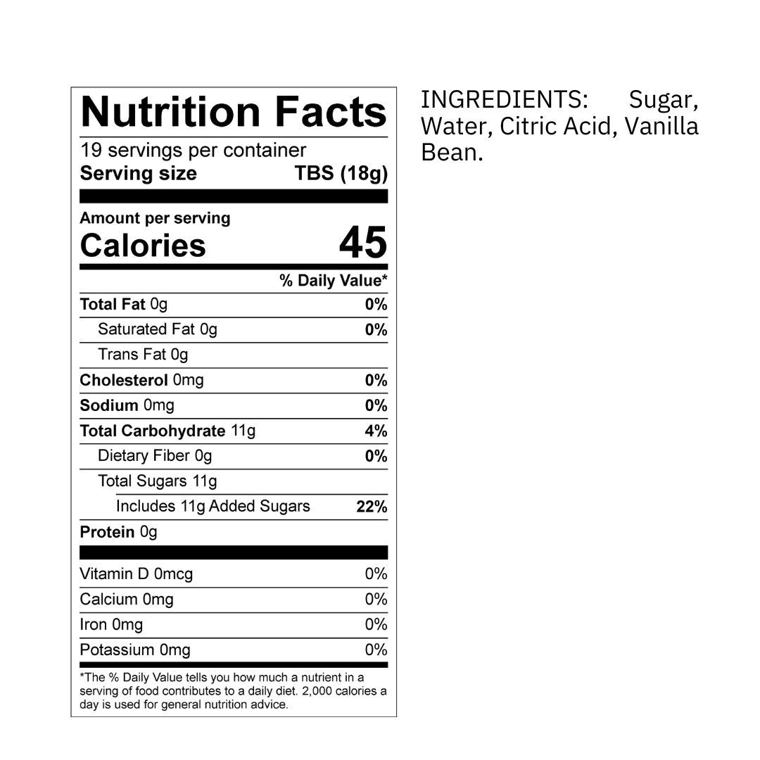Mexican Vanilla Bean Flavored Syrup  - 25 oz (Wholesale Case of 3)