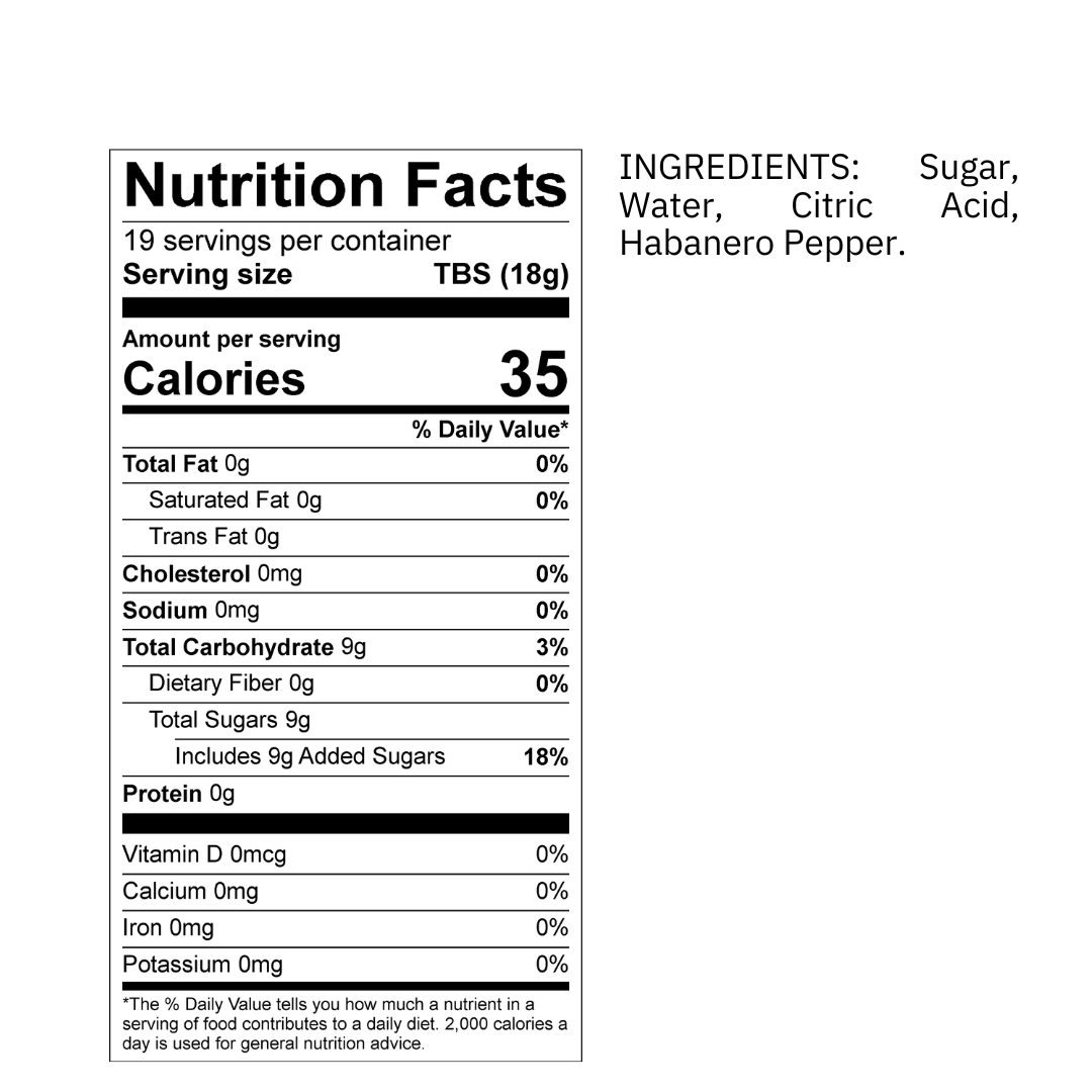 Habanero Flavored Syrup - 25 oz (Wholesale Case of 3)