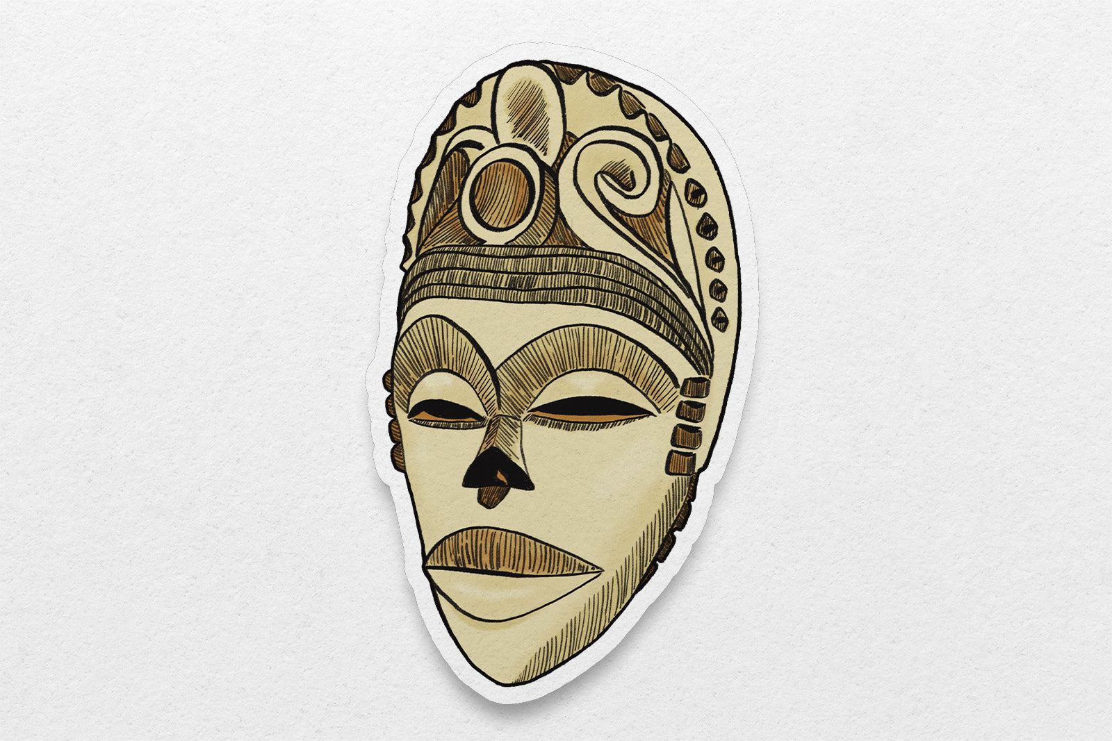 African Masks Stickers: Annang