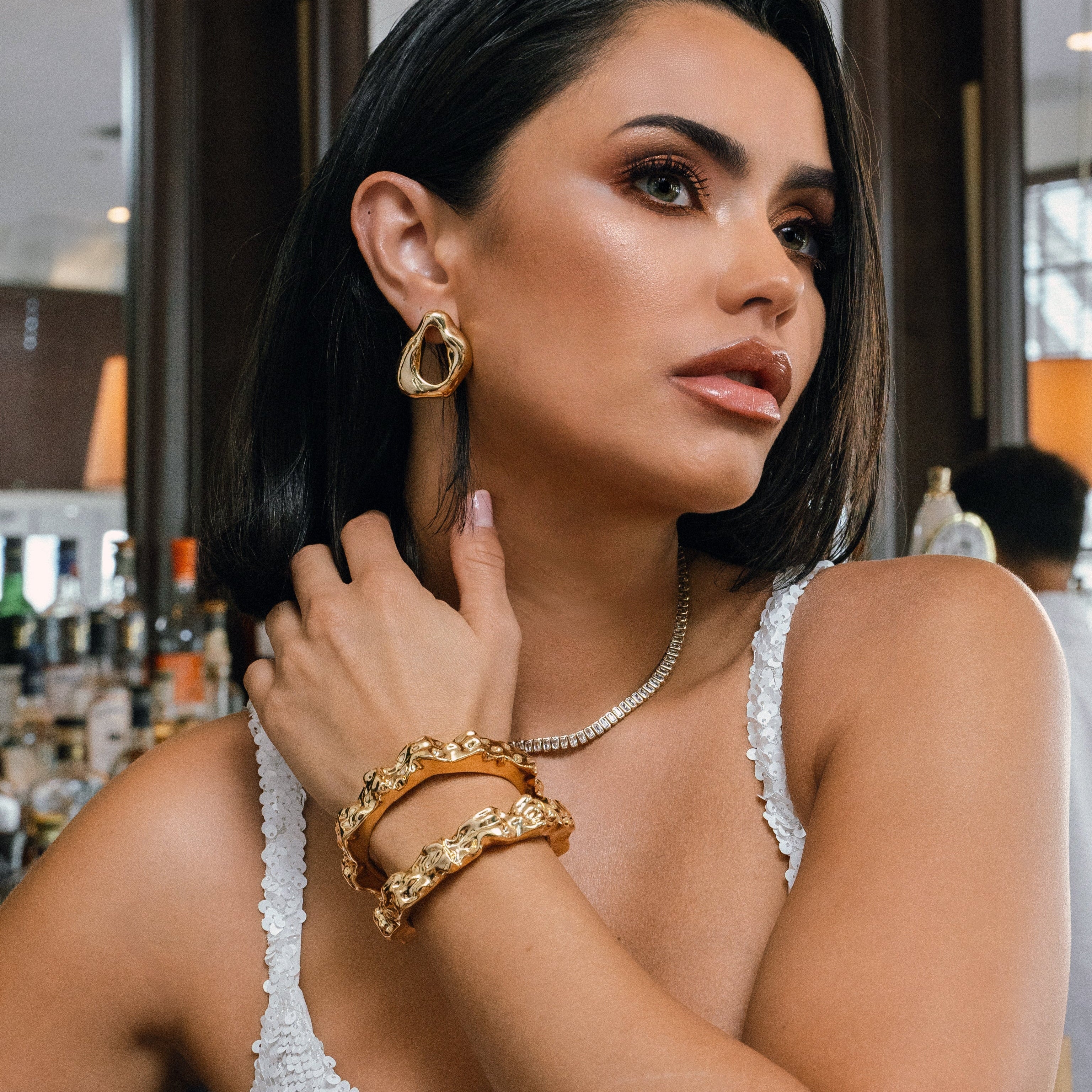 Nathalia Sculpted Hammered Bracelet Cuff