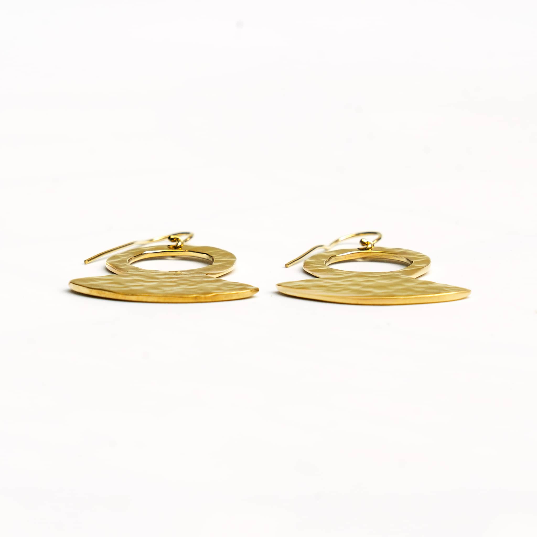 Juba Hammered Brass Dangle Earrings
