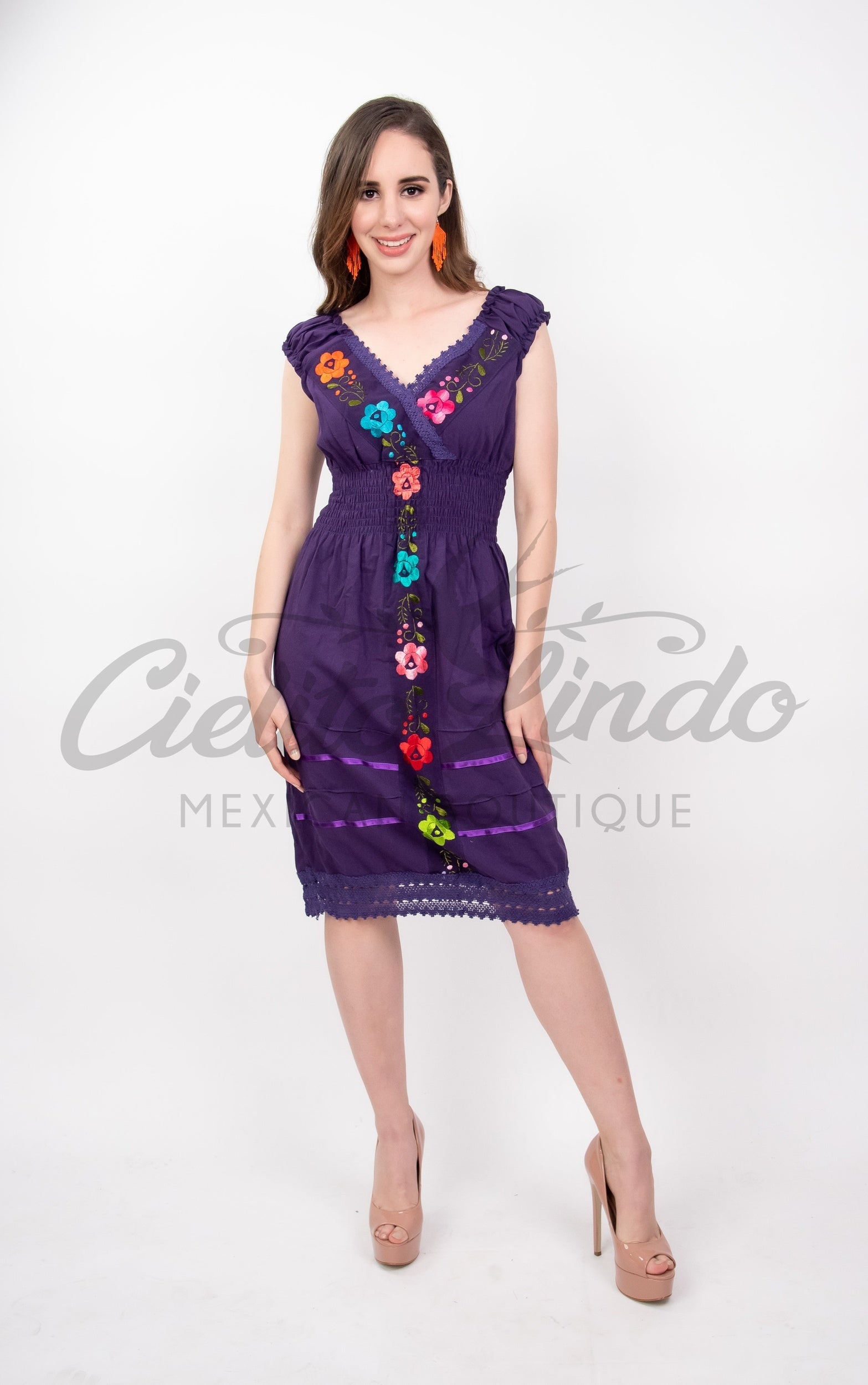 Vely Mexican V-Neck Dress