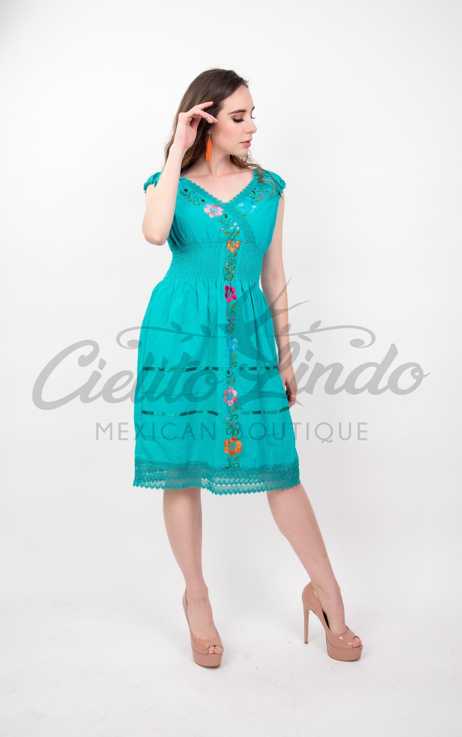 Vely Mexican V-Neck Dress