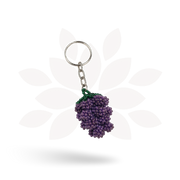 Grape Wine Lover Seed Bead Keychain - Guatemala