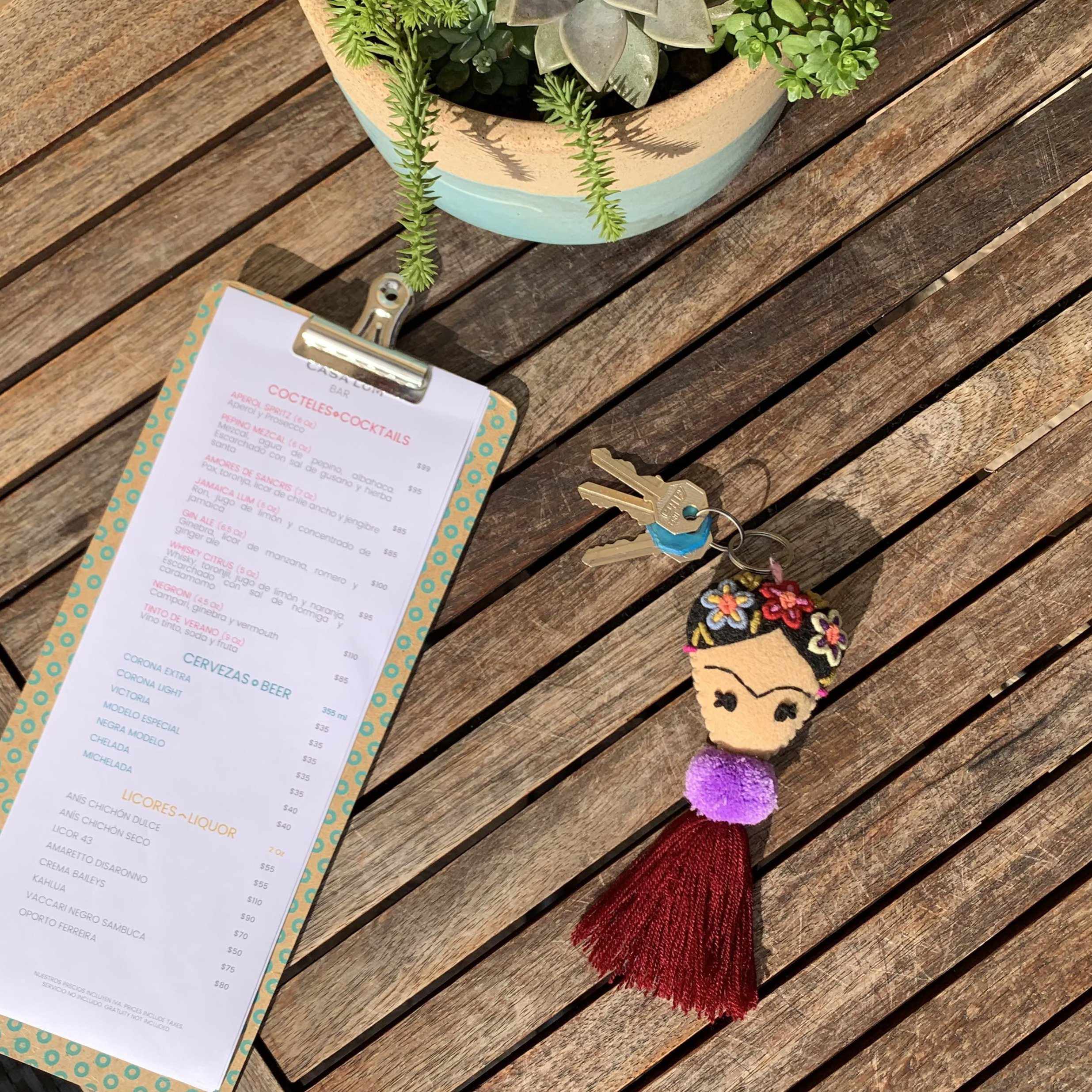 Frida Kahlo Embroidered Keychain / Zipper Pull - Mexico