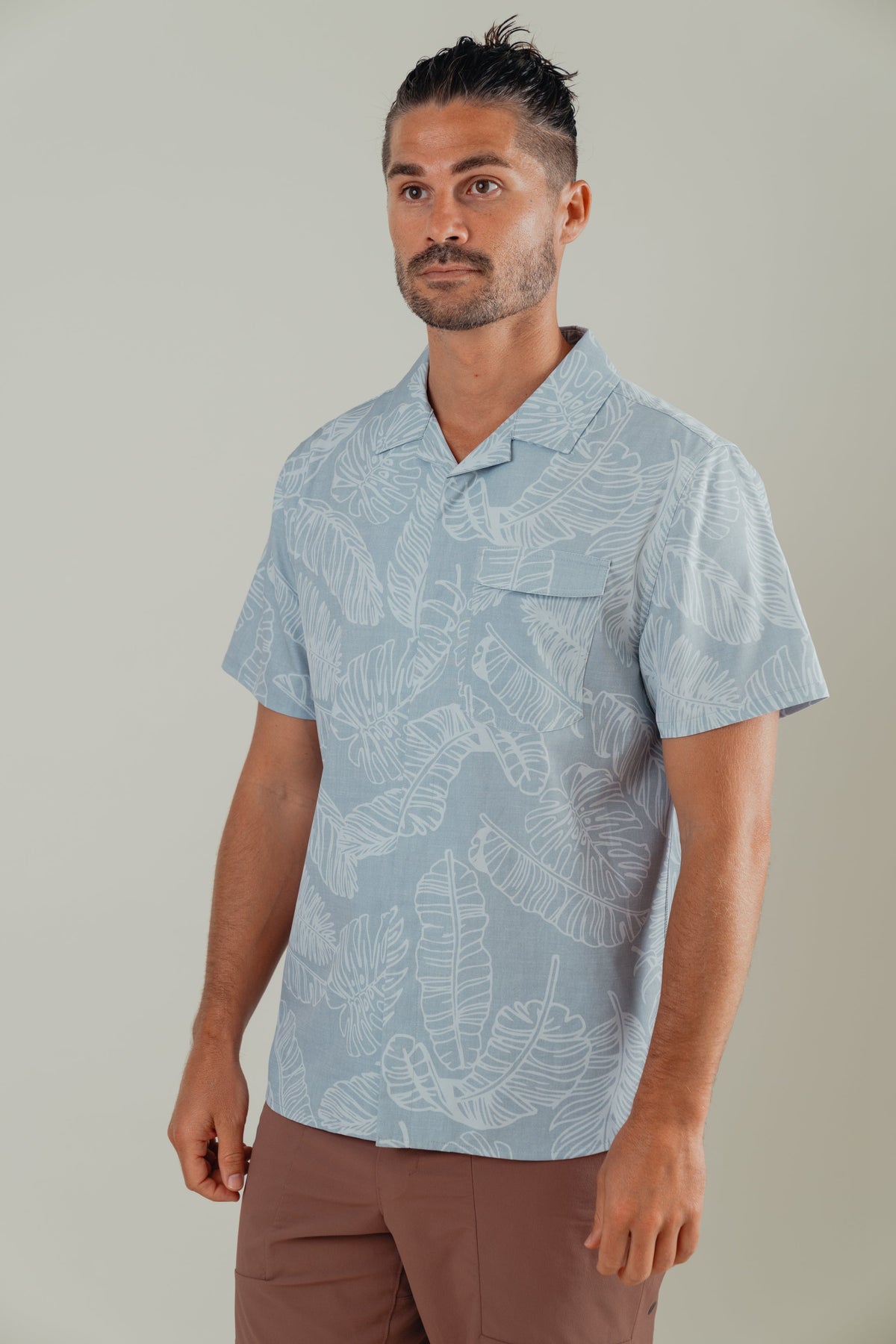 OLEU UV QUICK-DRY BOARDSHIRT - RAINFOREST SEA GREEN