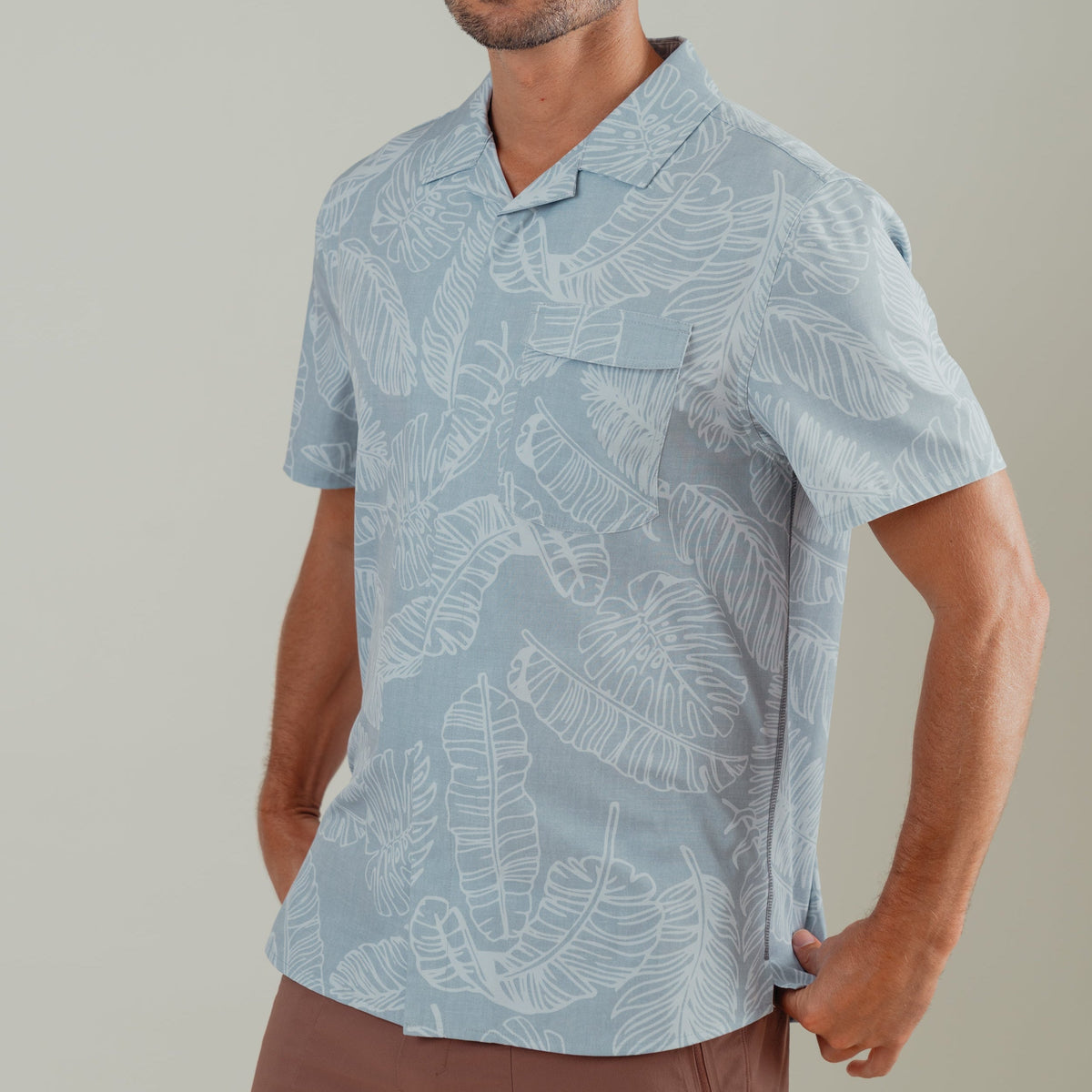 OLEU UV QUICK-DRY BOARDSHIRT - RAINFOREST SEA GREEN