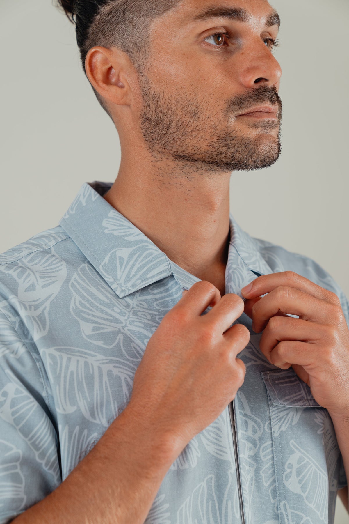 OLEU UV QUICK-DRY BOARDSHIRT - RAINFOREST SEA GREEN
