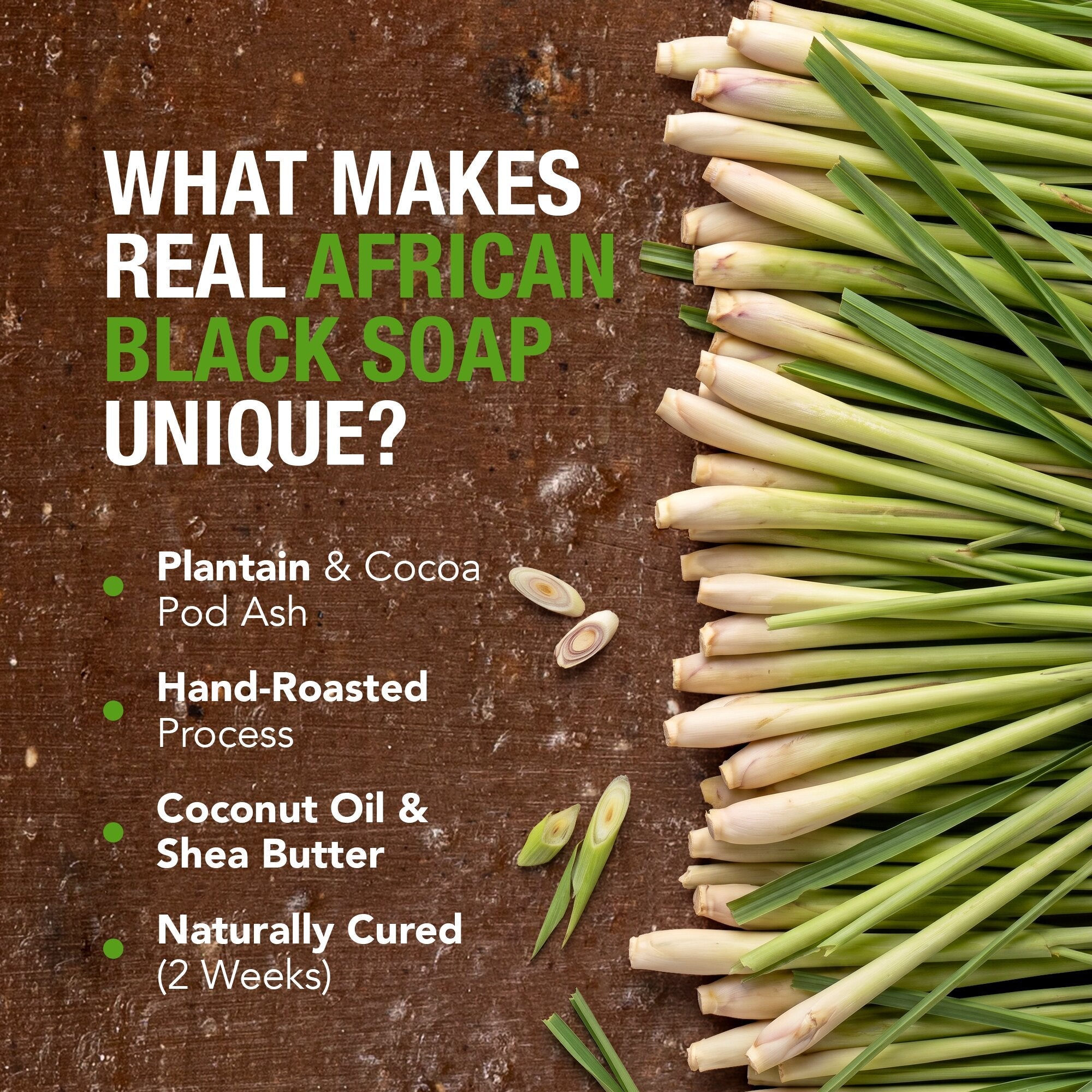 ASHANTI NATURALS 100% African Black Soap - Lemongrass