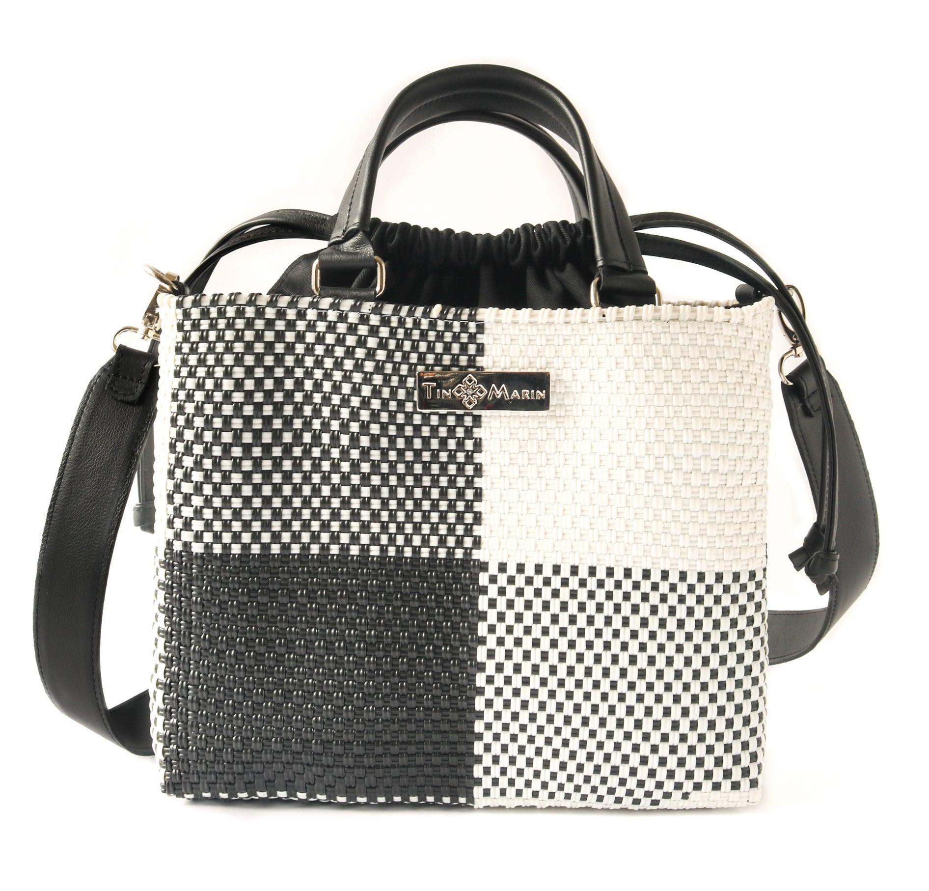 Lucy Medium Woven Crossbody Drawstring Bag