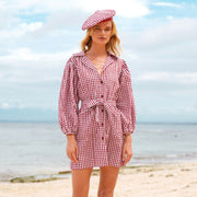 The Meghan Mini Gingham Dress, in Red