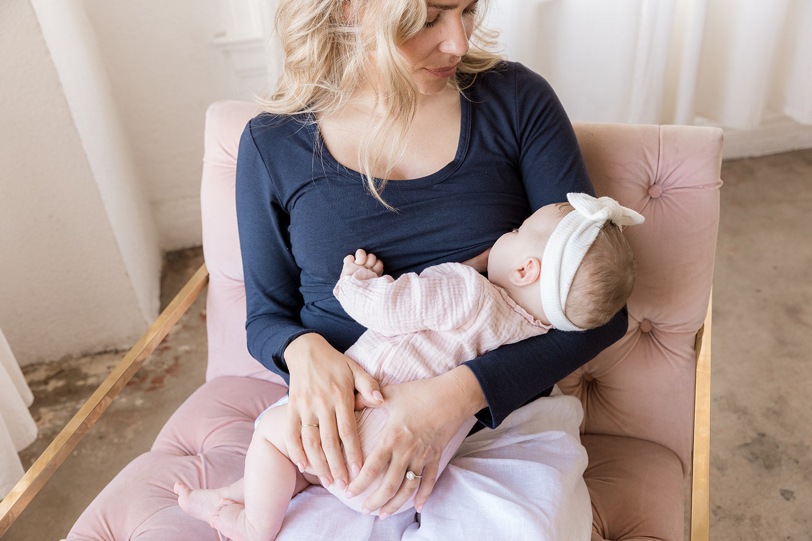 Little Breastfeeding Top - Navy