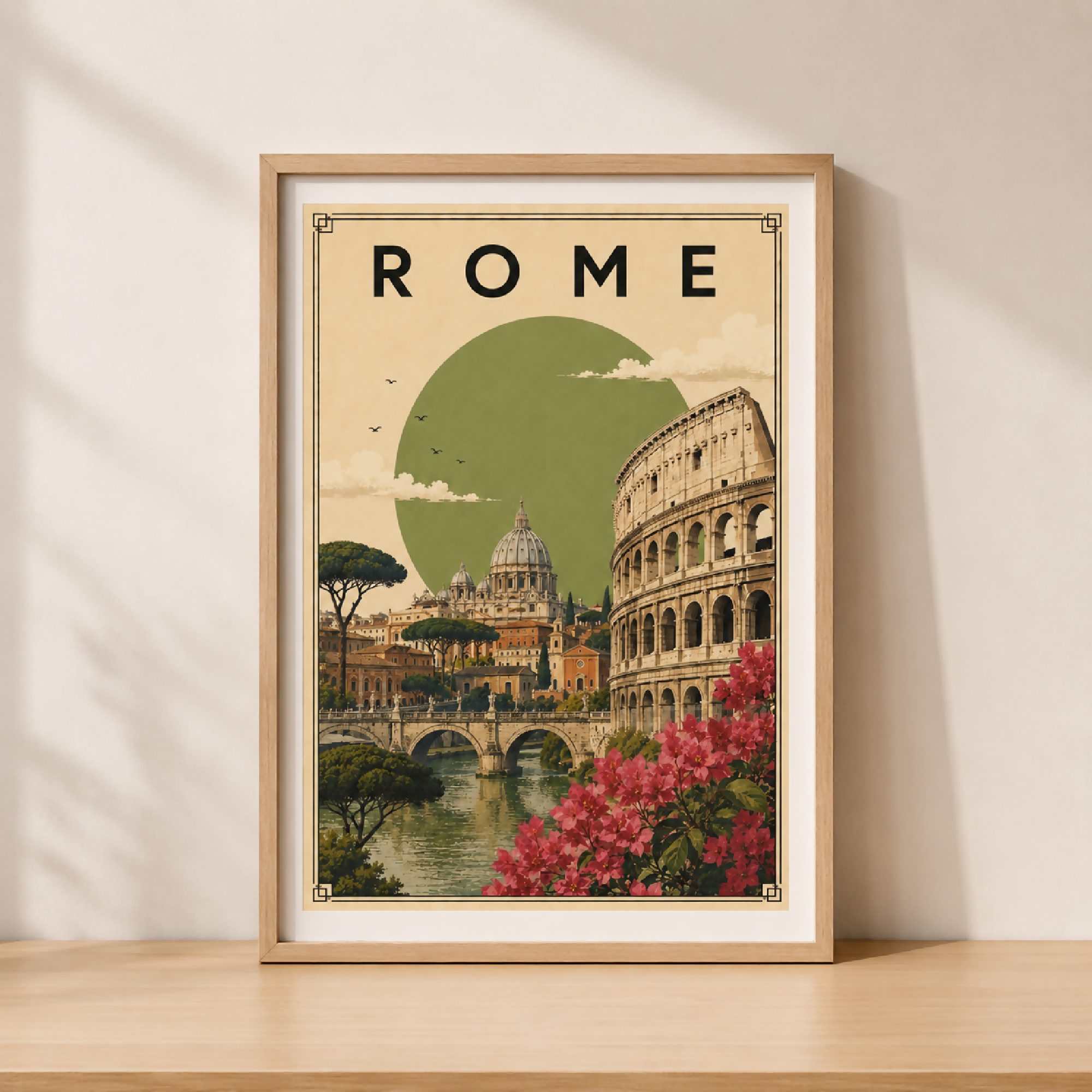 Rome Vintage Travel Poster Printable Wall Art