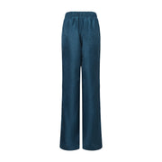 Fu Brocade Wide Leg Track Pants Forest Blue