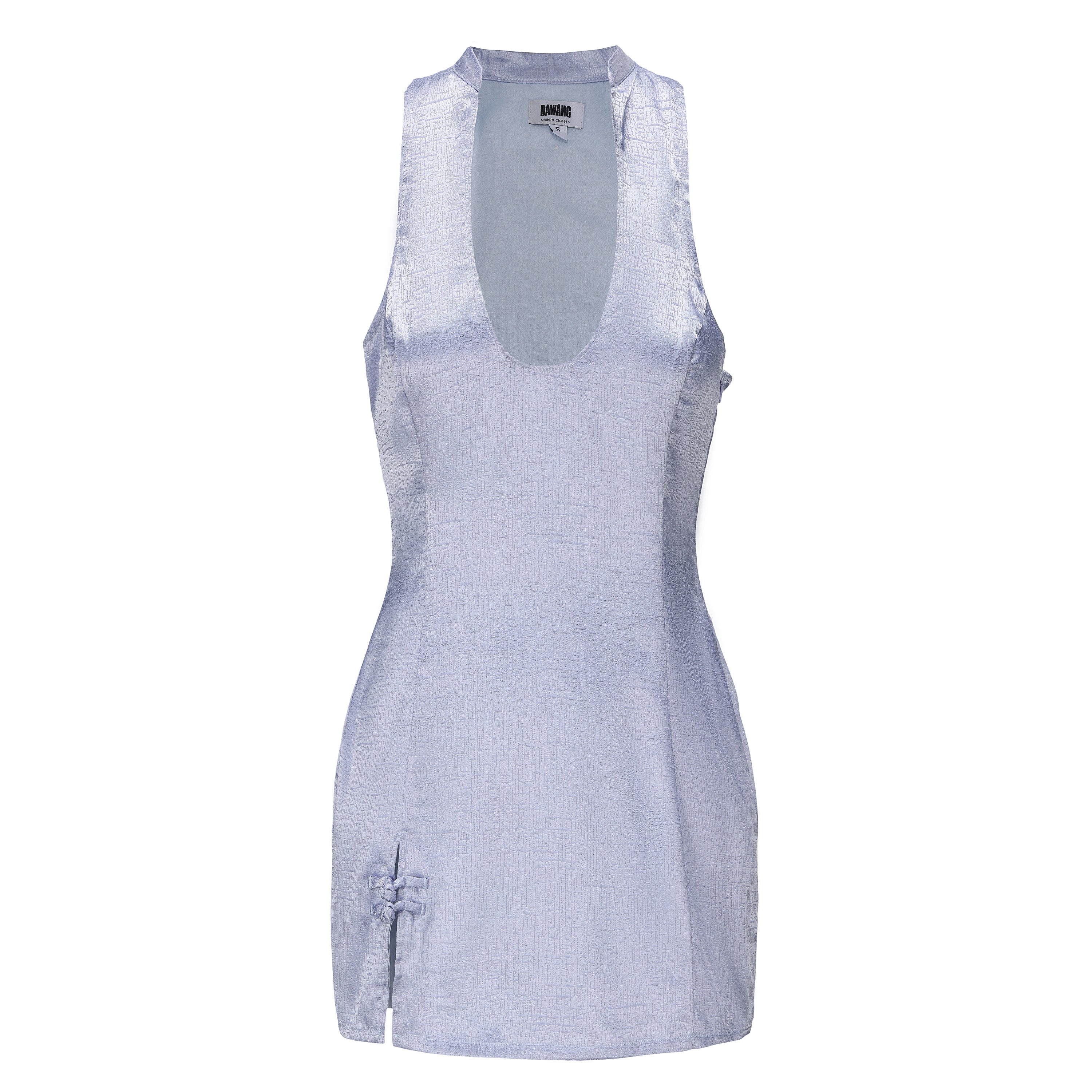 Hua Sleeveless Brocade Mini Dress Periwinkle