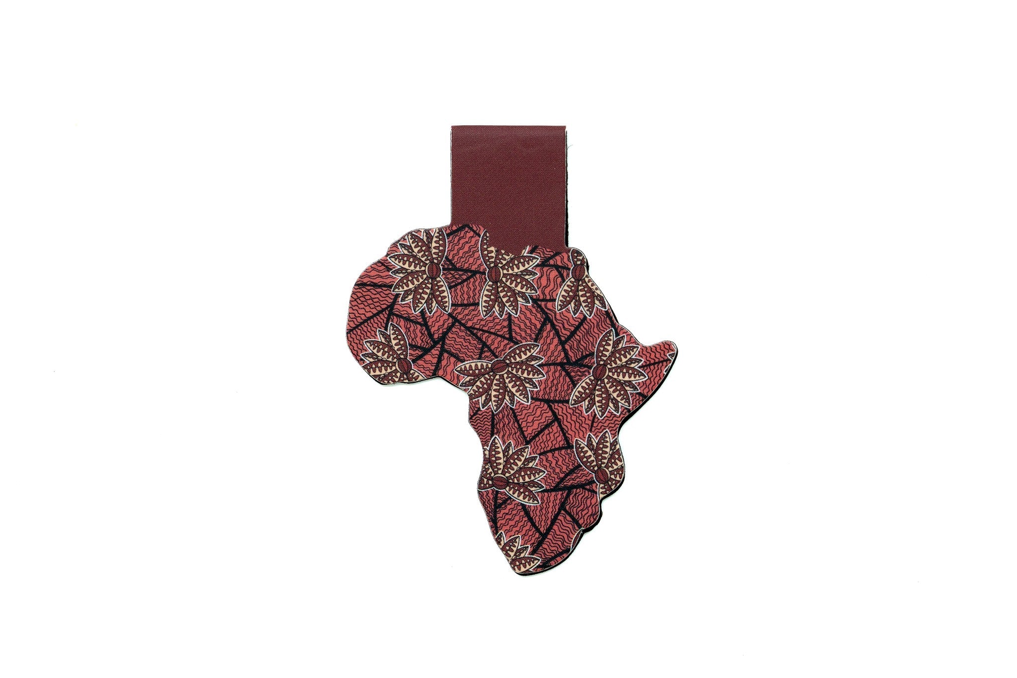 Magnetic Bookmark - African Print (Red Blossom)