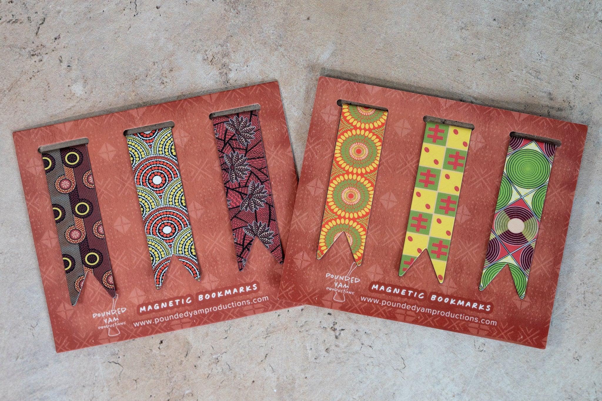Magnetic Bookmark Set - African Print (Cowries, Discs, Bloom)