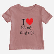 I Heart Grandma & Grandpa Vietnamese Baby T-Shirt (Paternal)