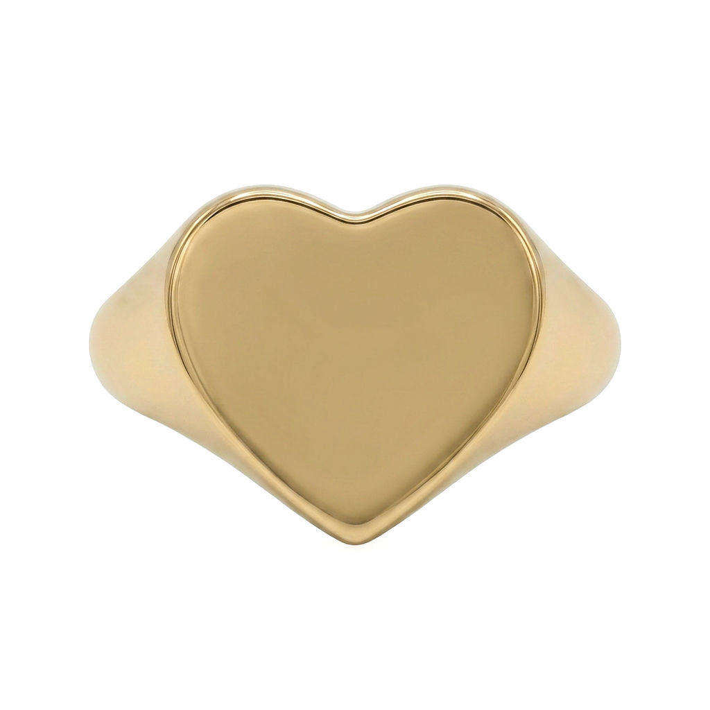 Mawi Love Golden Heart Shape Initial Ring