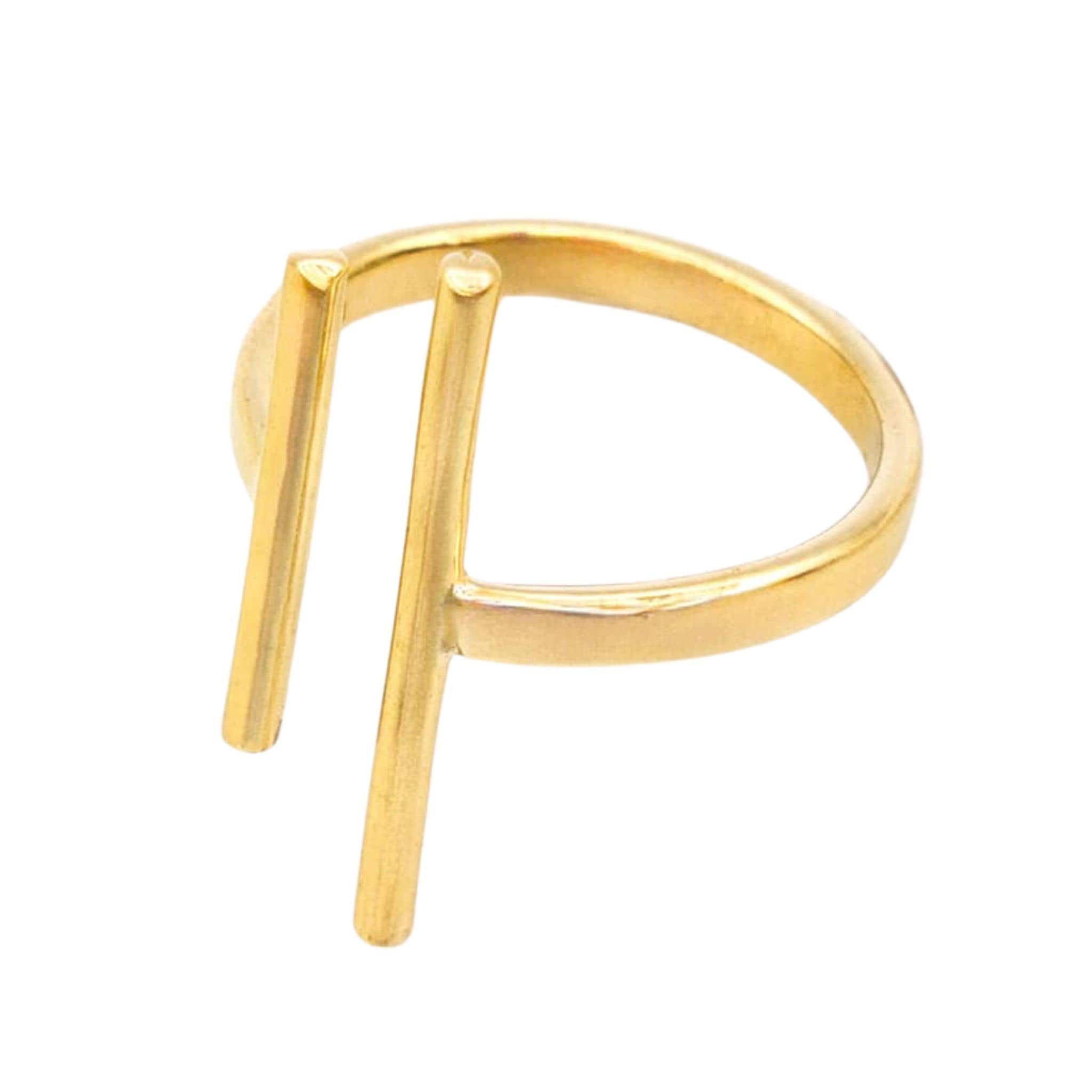 Mazu Minimalist Open Double Parallel Bar Ring