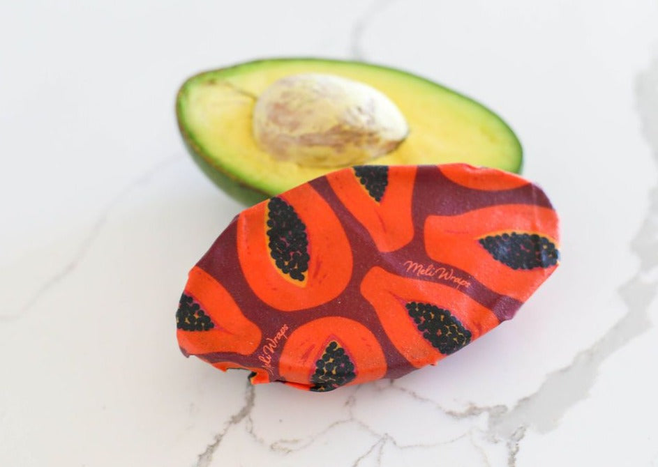 Beeswax Wrap Bulk Roll - Purple Papaya Print
