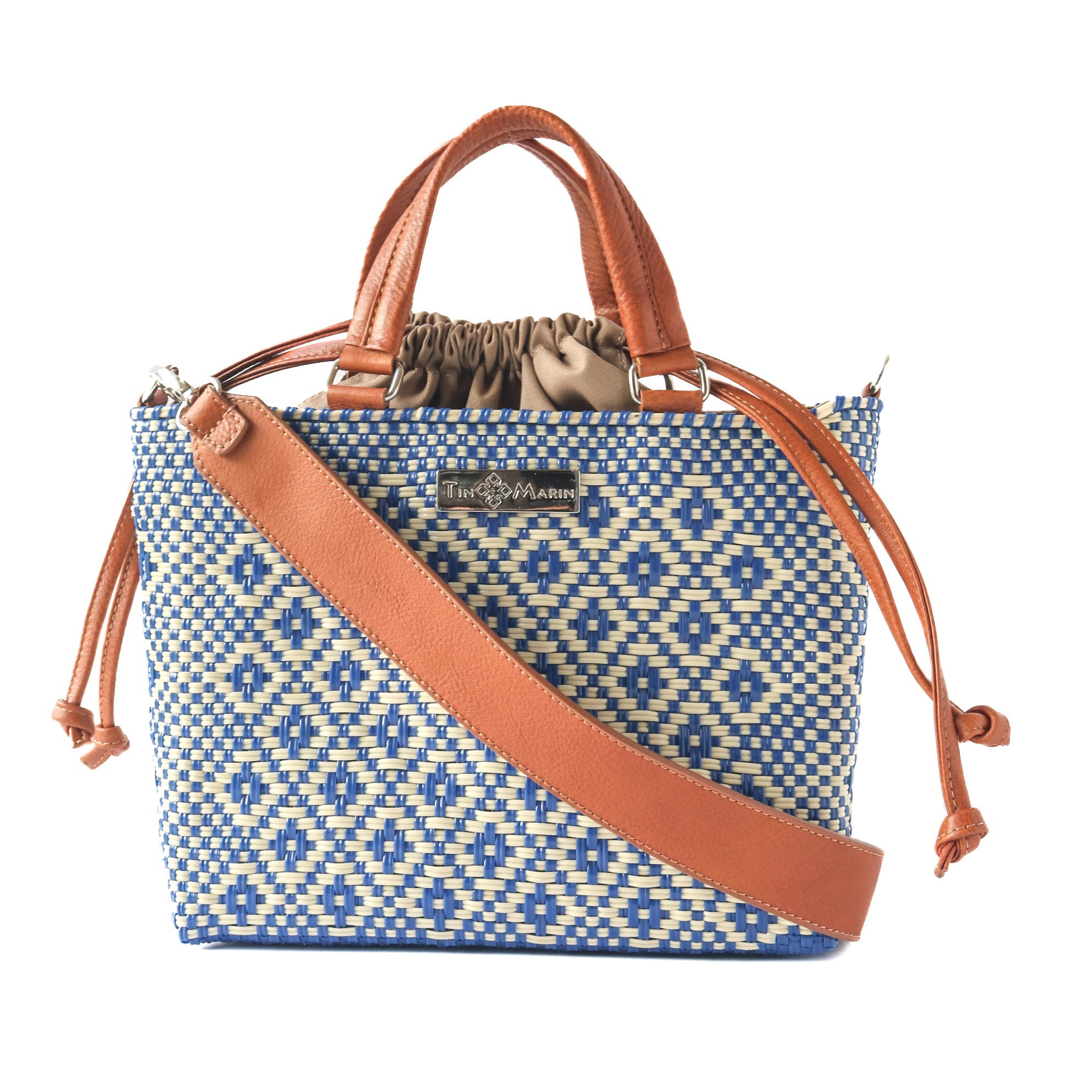 Mixte Medium Woven Crossbody Drawstring Bag