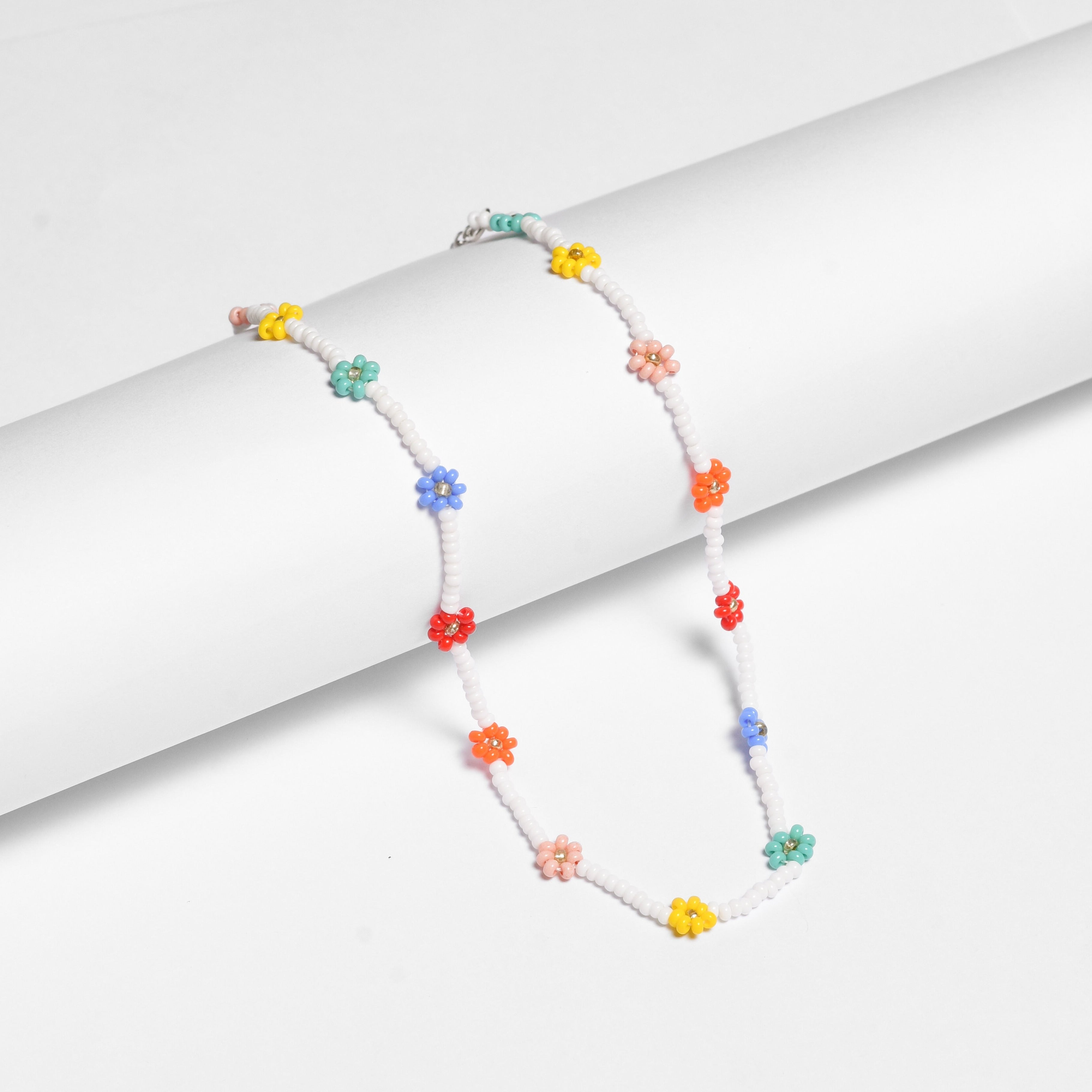 Daisy Seed Bead Floral Boho Choker - Guatemala