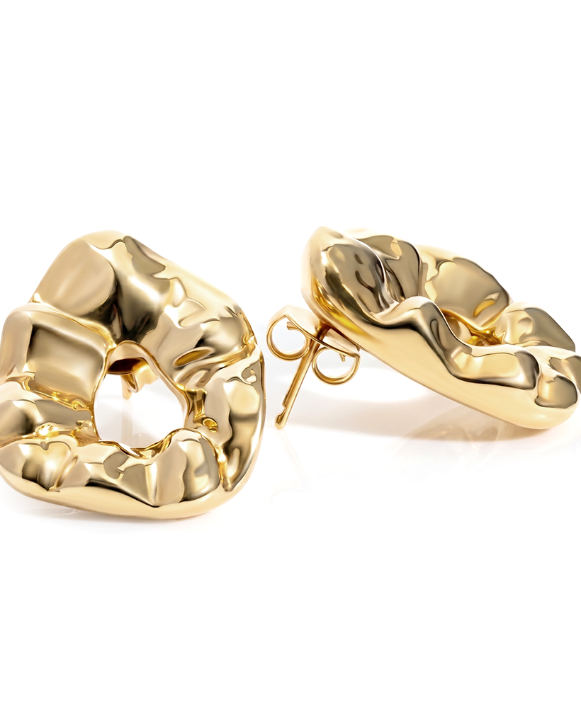Nathalia Sculpted Hammered Earrings