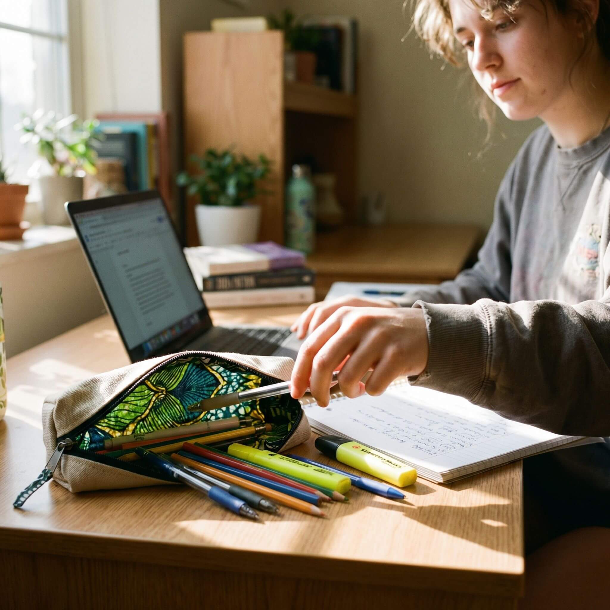 Pencil Pouch Zipper Bag – Fair Trade Cotton Canvas Pencil Case