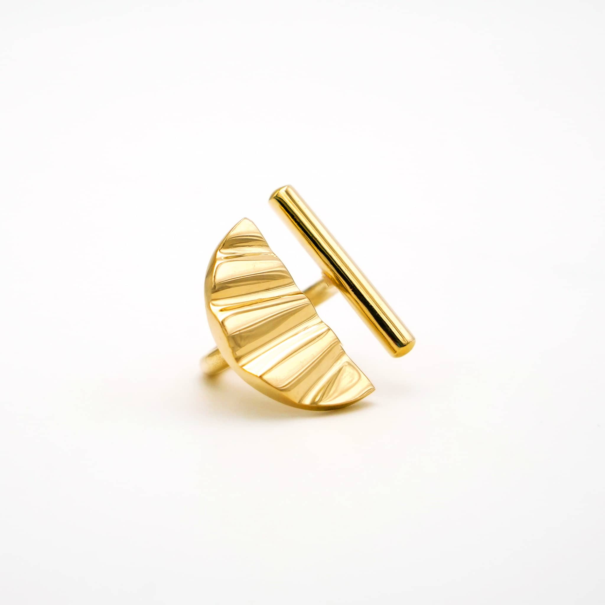 Nika Bar and Semicircle Adjustable Ring for Women