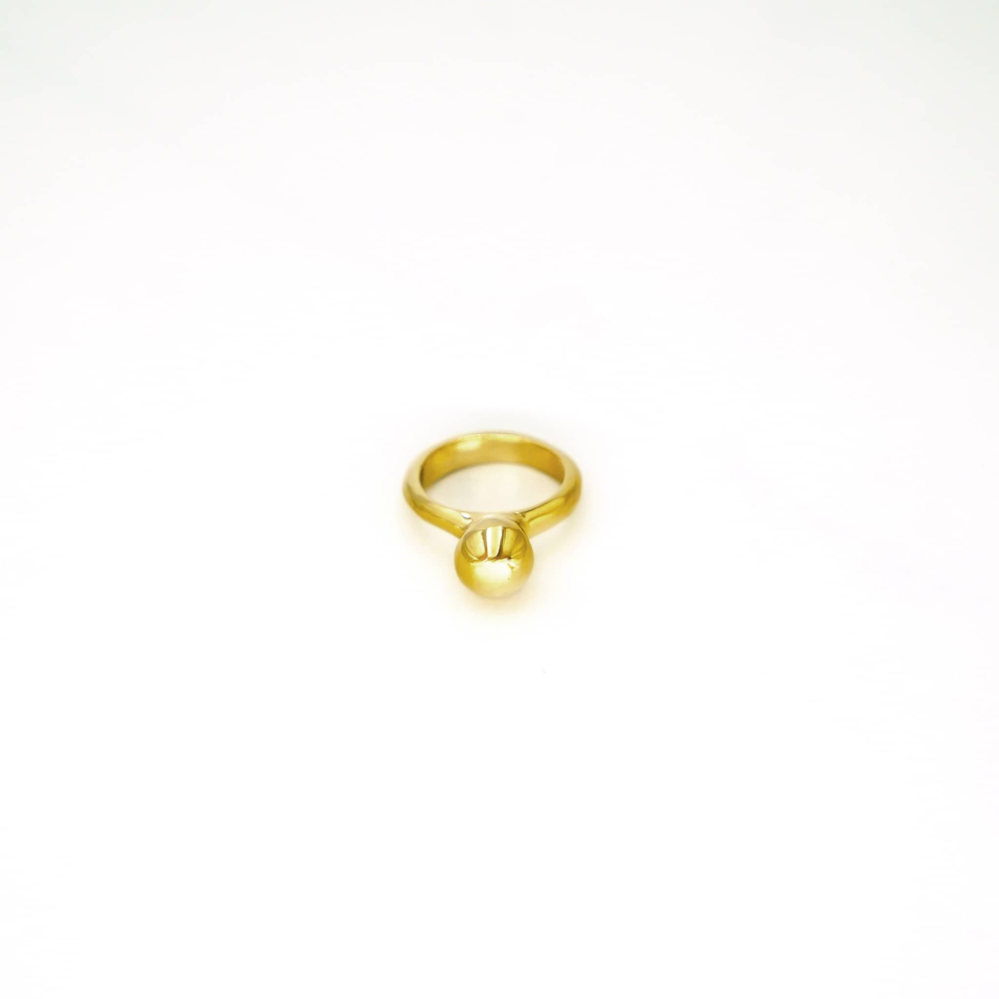 Nyundo Brass Solitaire Ball Ring