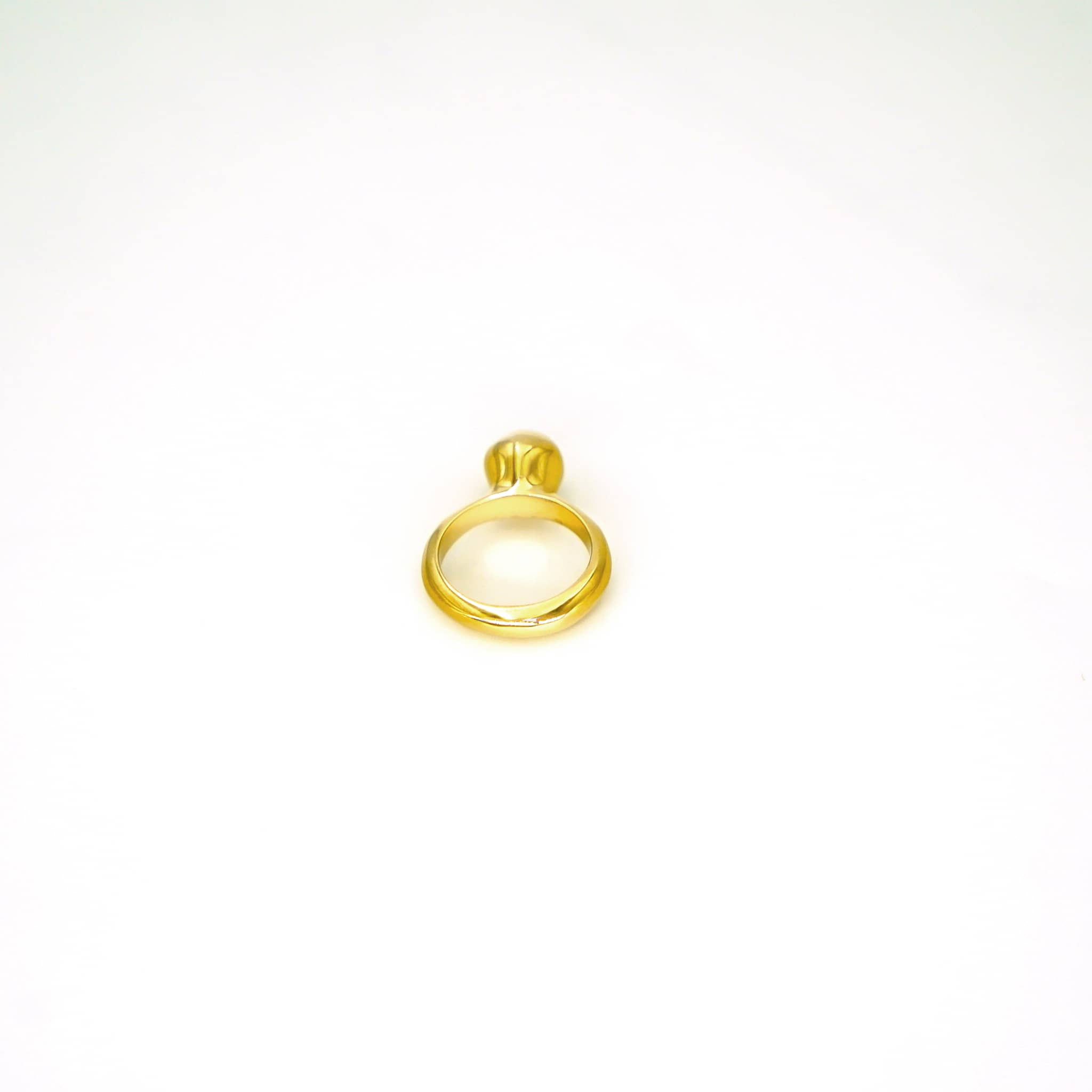 Nyundo Brass Solitaire Ball Ring