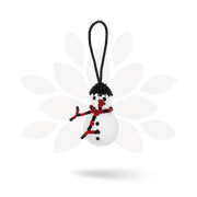 Snowman Seed Bead Ornament - Guatemala