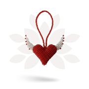 Flying Heart Seed Bead Artisan Made Ornament - Guatemala