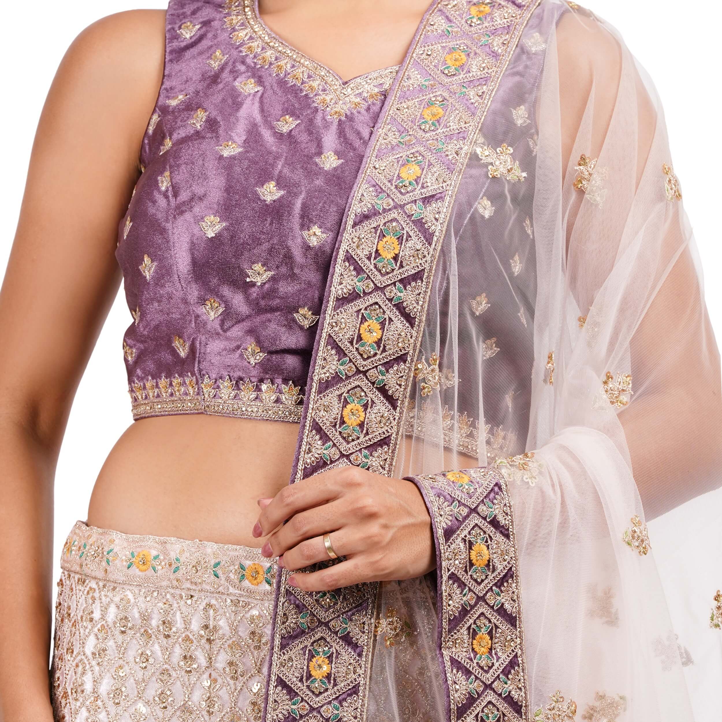 Exquisite Ombre Purple Wedding Lehenga