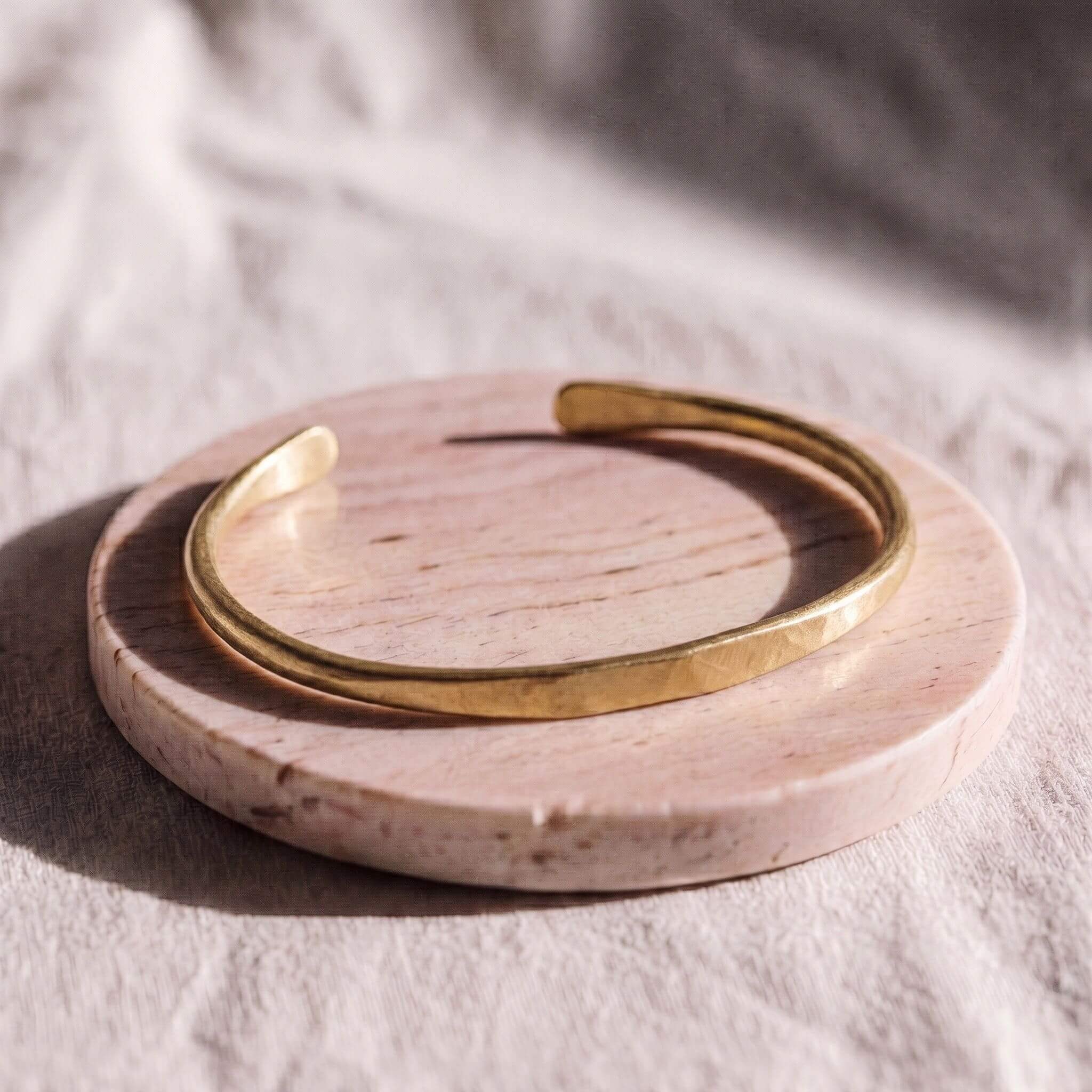 Lia Adjustable Brass Open Cuff Bracelet